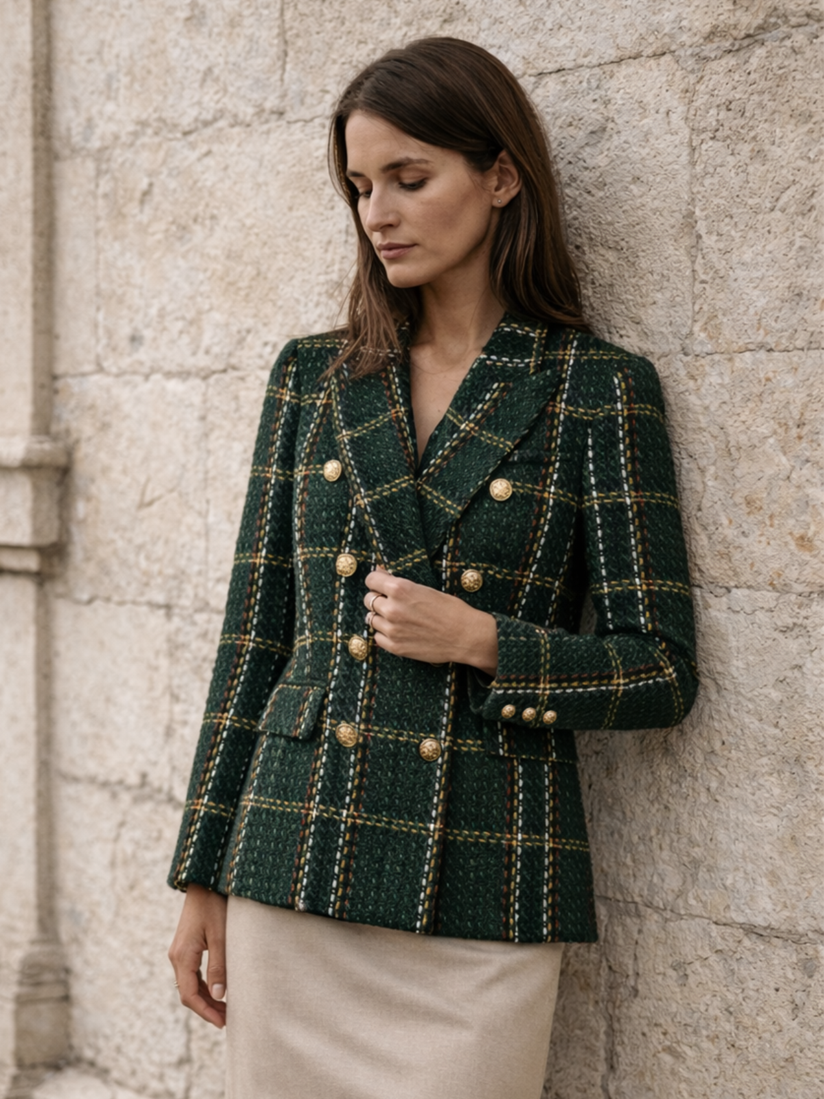 Karierter Tweed Blazer