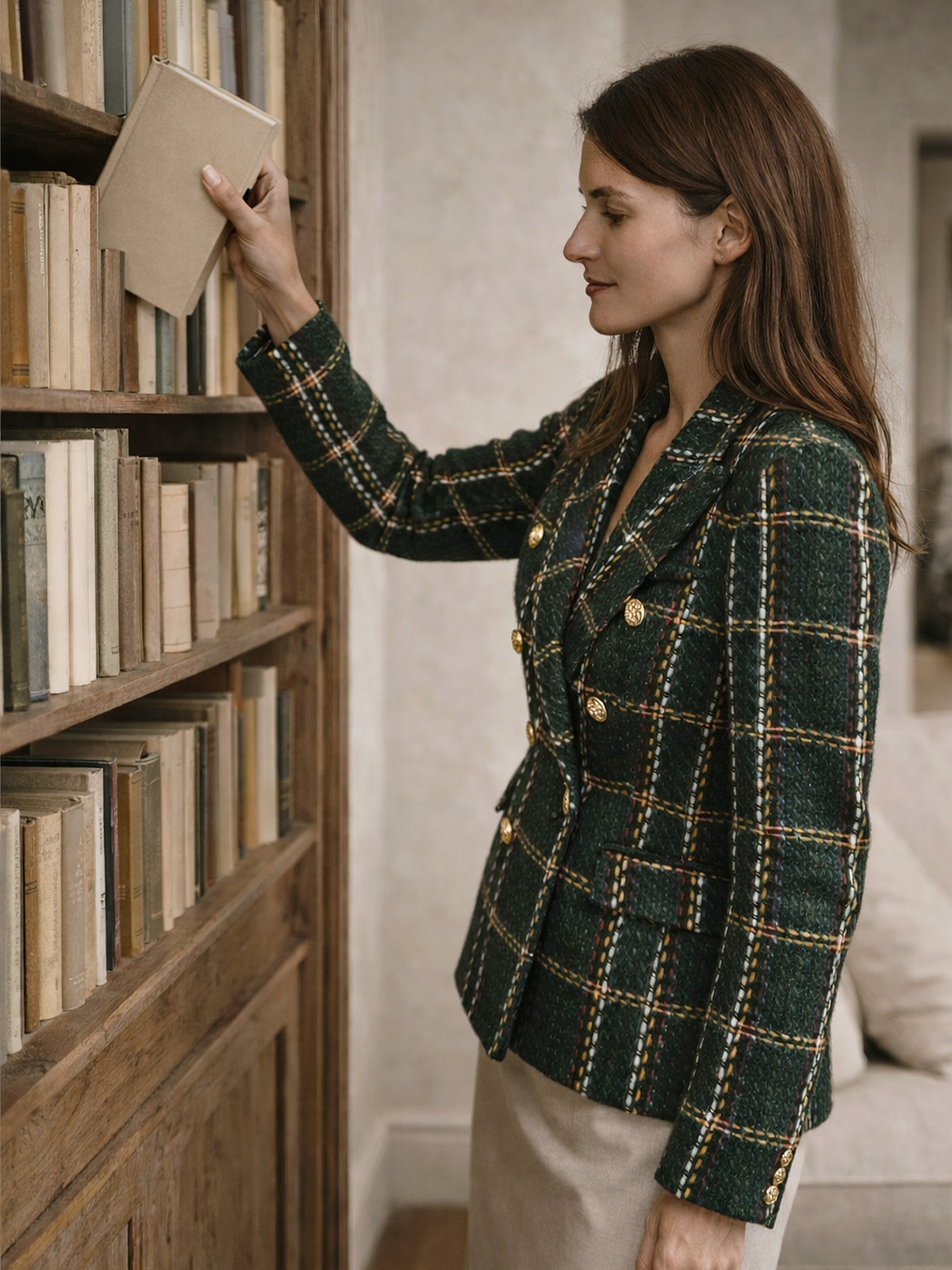 Karierter Tweed Blazer