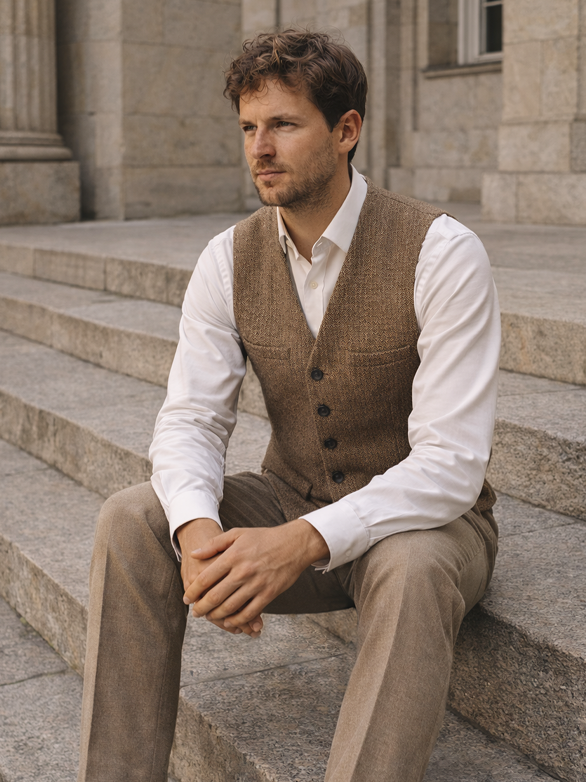 Strukturierte Anzugweste