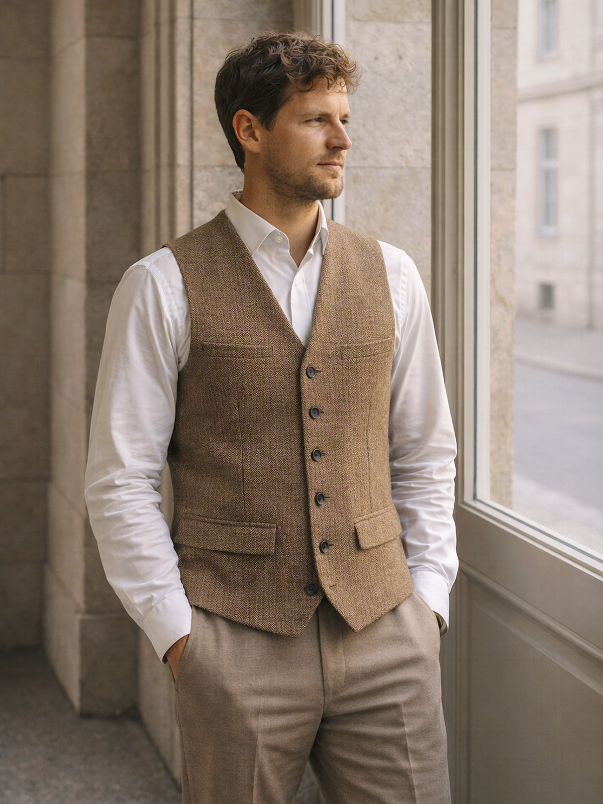 Strukturierte Anzugweste