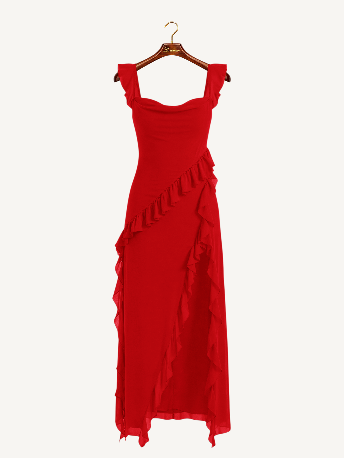 Maxikleid mit Rüschen Schnitt