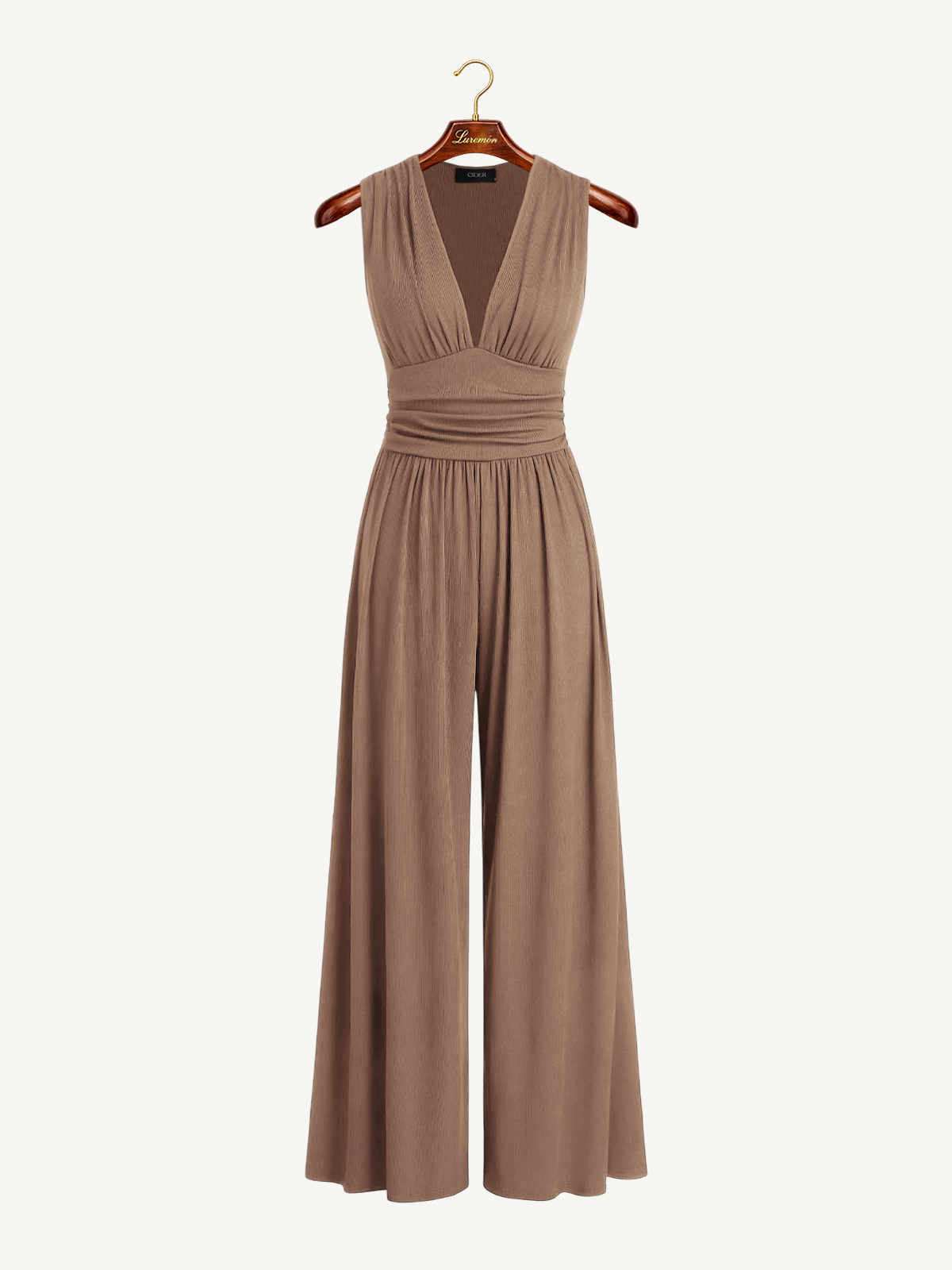 V Ausschnitt Weitbein Jumpsuit