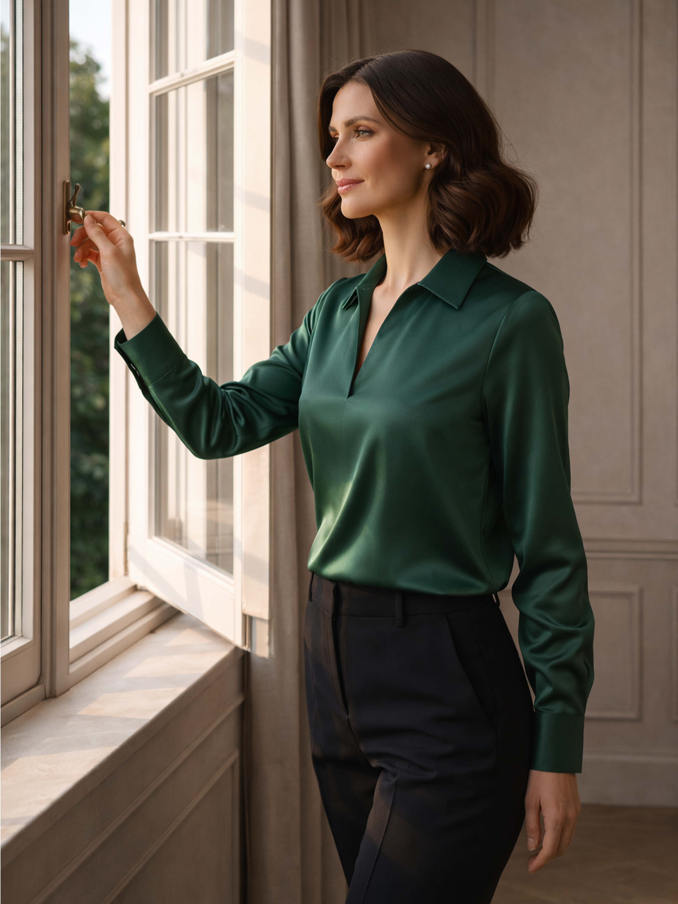 Elegante Satin Bluse