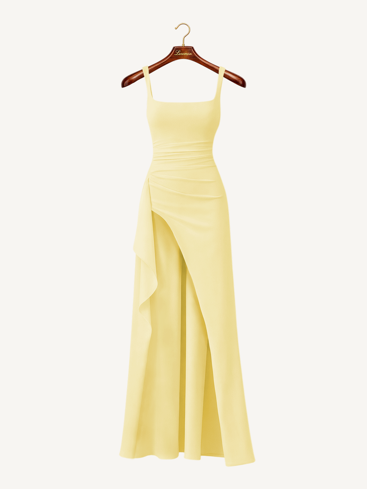 Spaghettiträger Schlitz Maxikleid