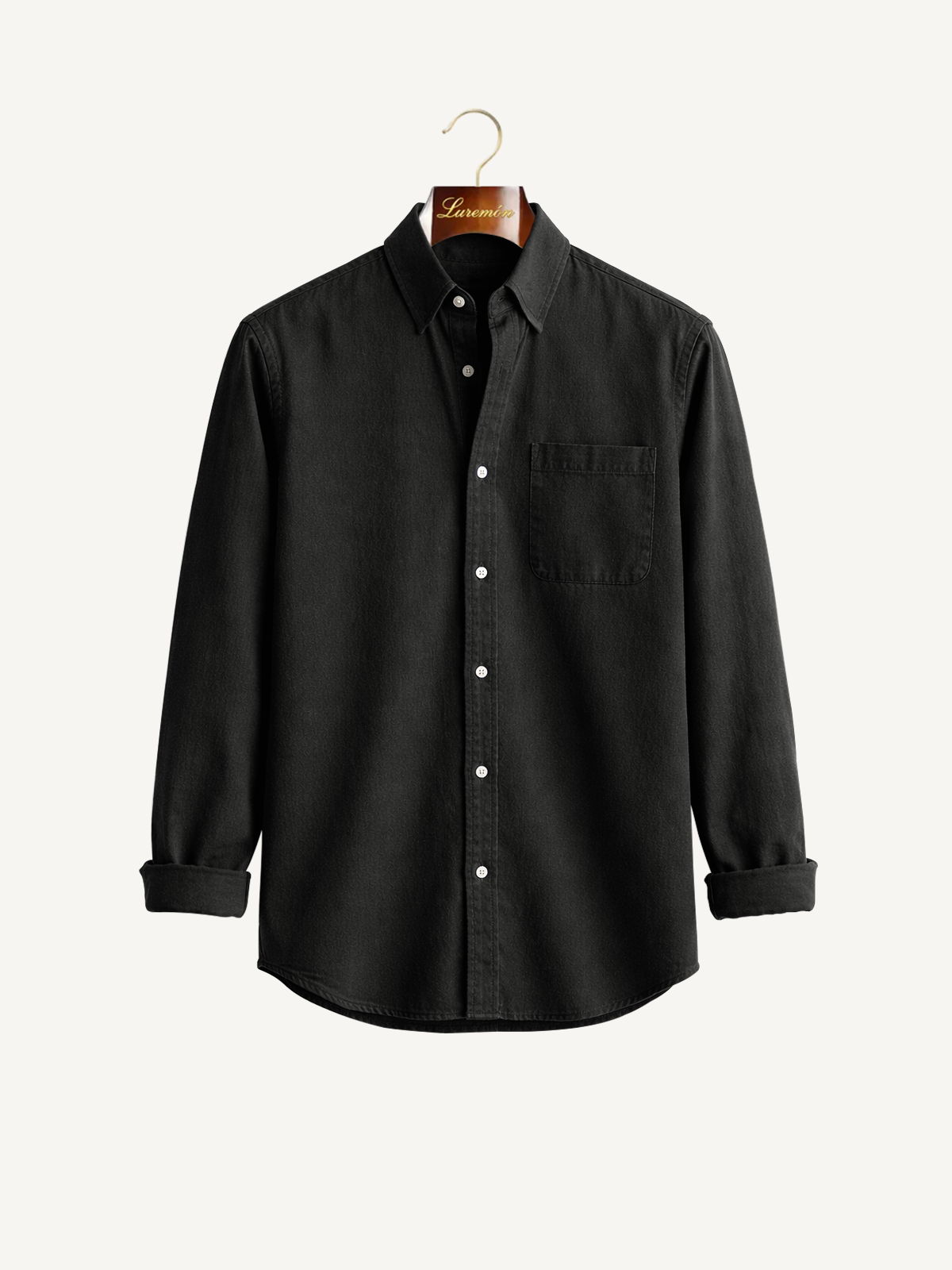 Long-sleeve shirt with button placket