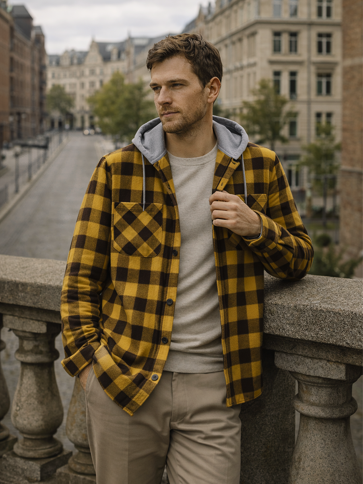 Kapuzen Strickjacken Karo