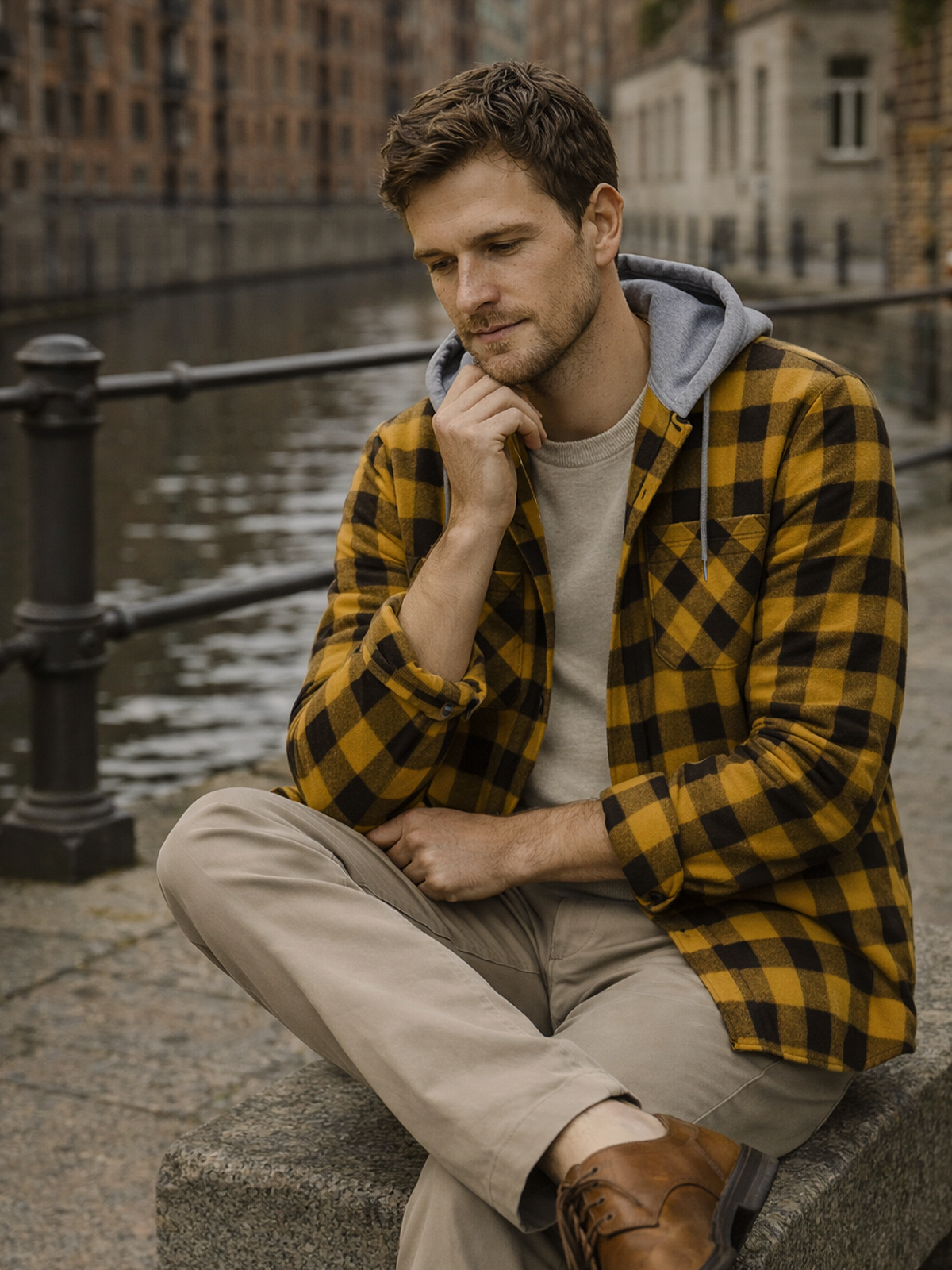 Kapuzen Strickjacken Karo