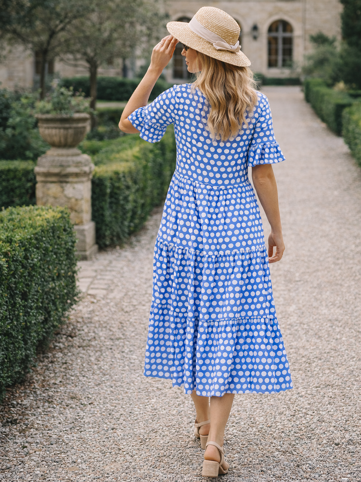 Gepunktetes A Linien Midikleid