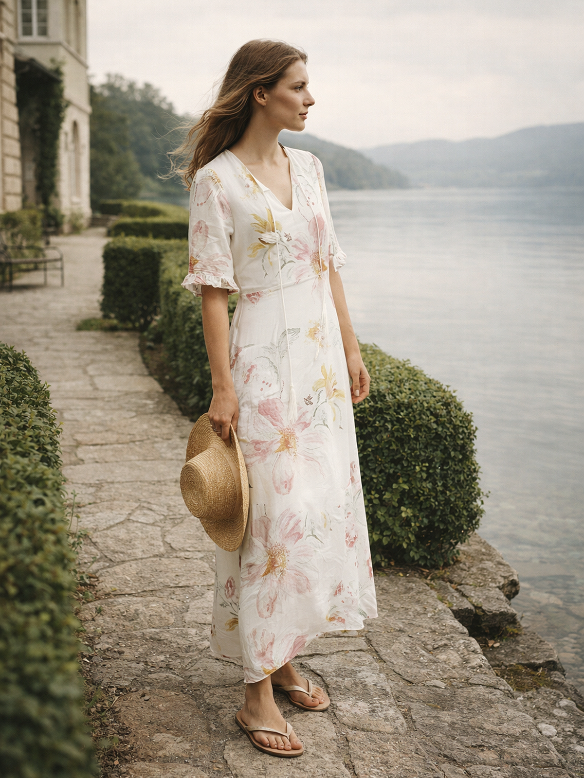 Bohème Sommerkleid V Ausschnitt