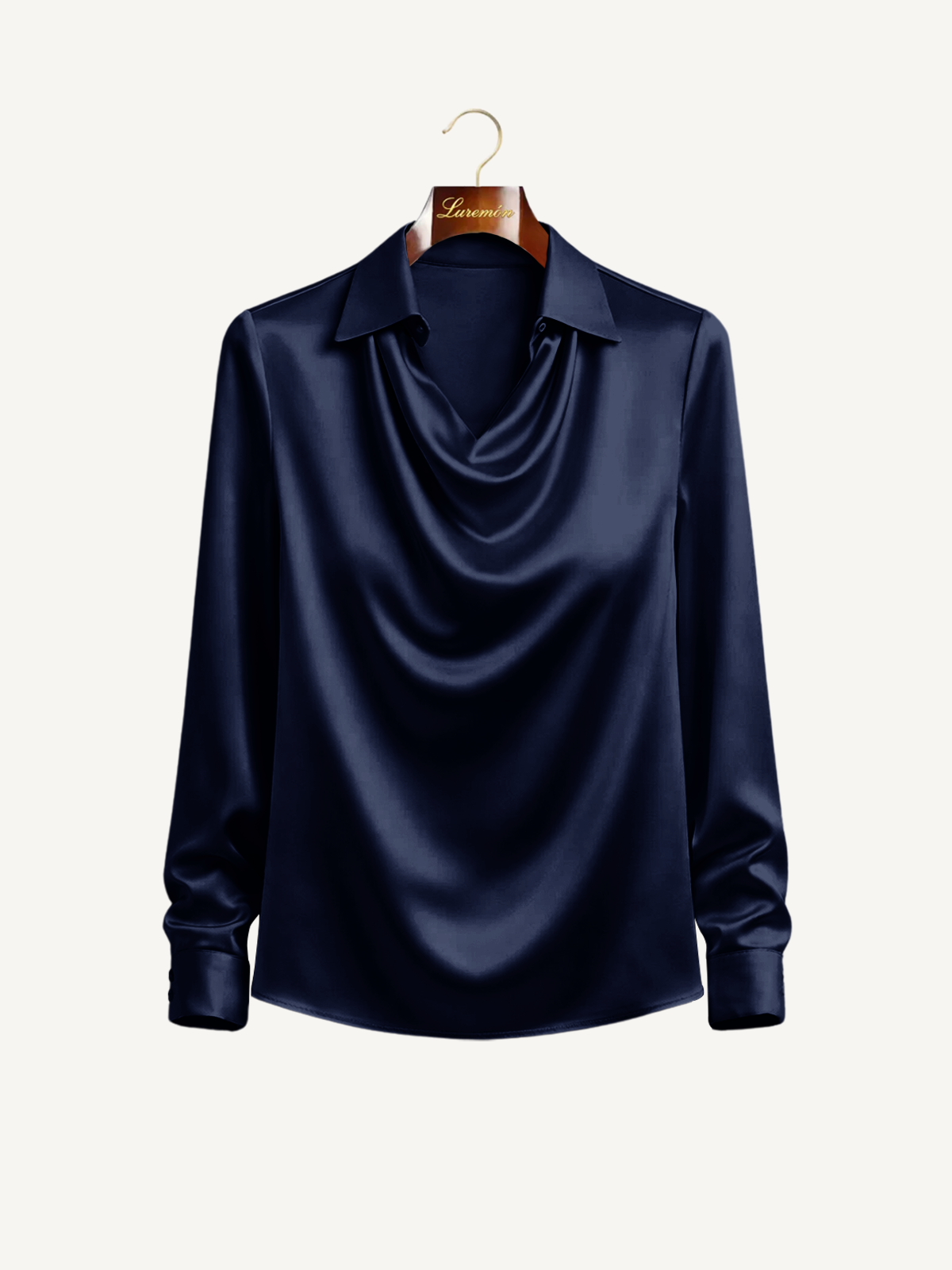 Langarm Bluse Wasserfallausschnitt