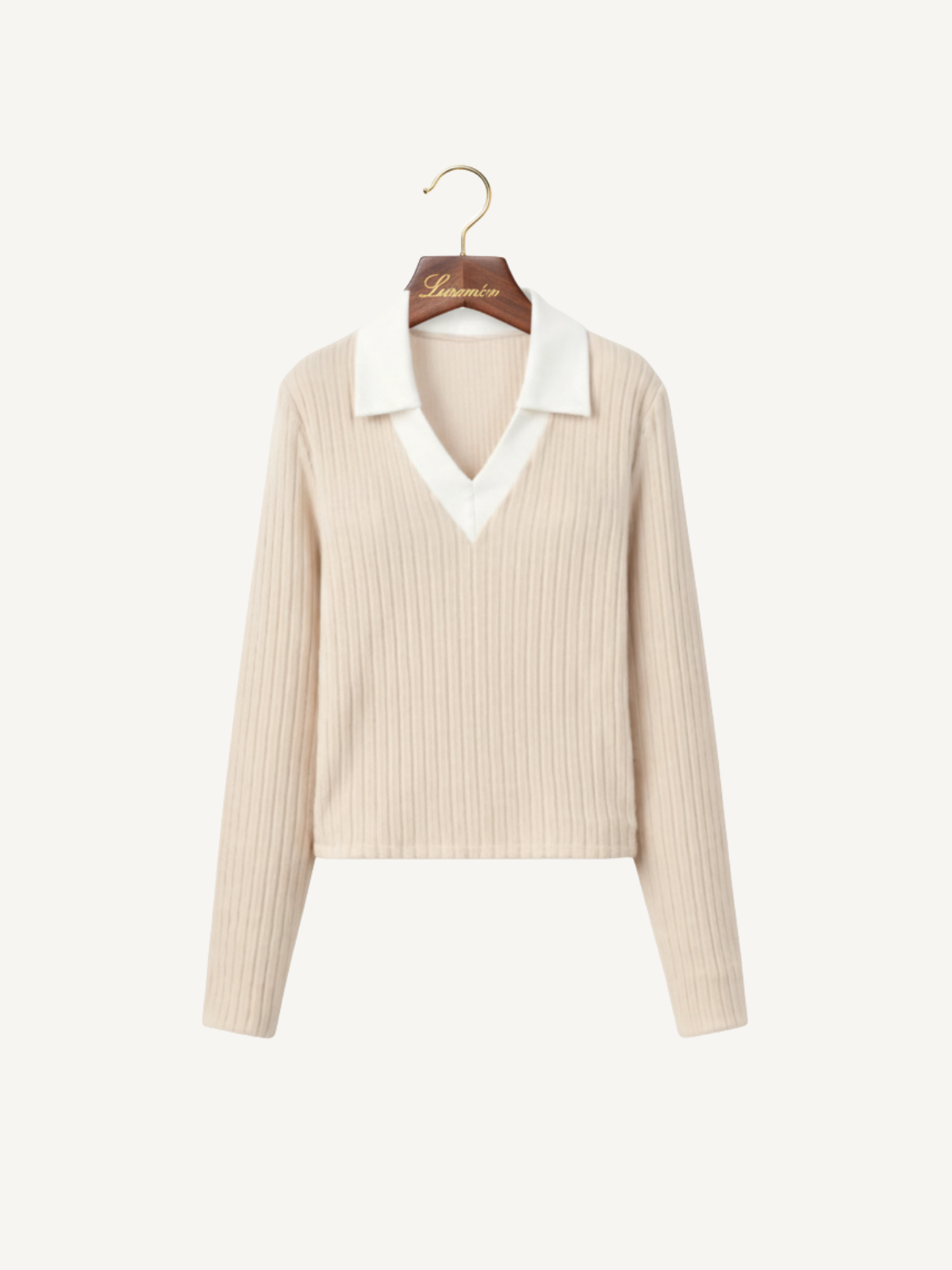 Gestrickter Polo Pullover