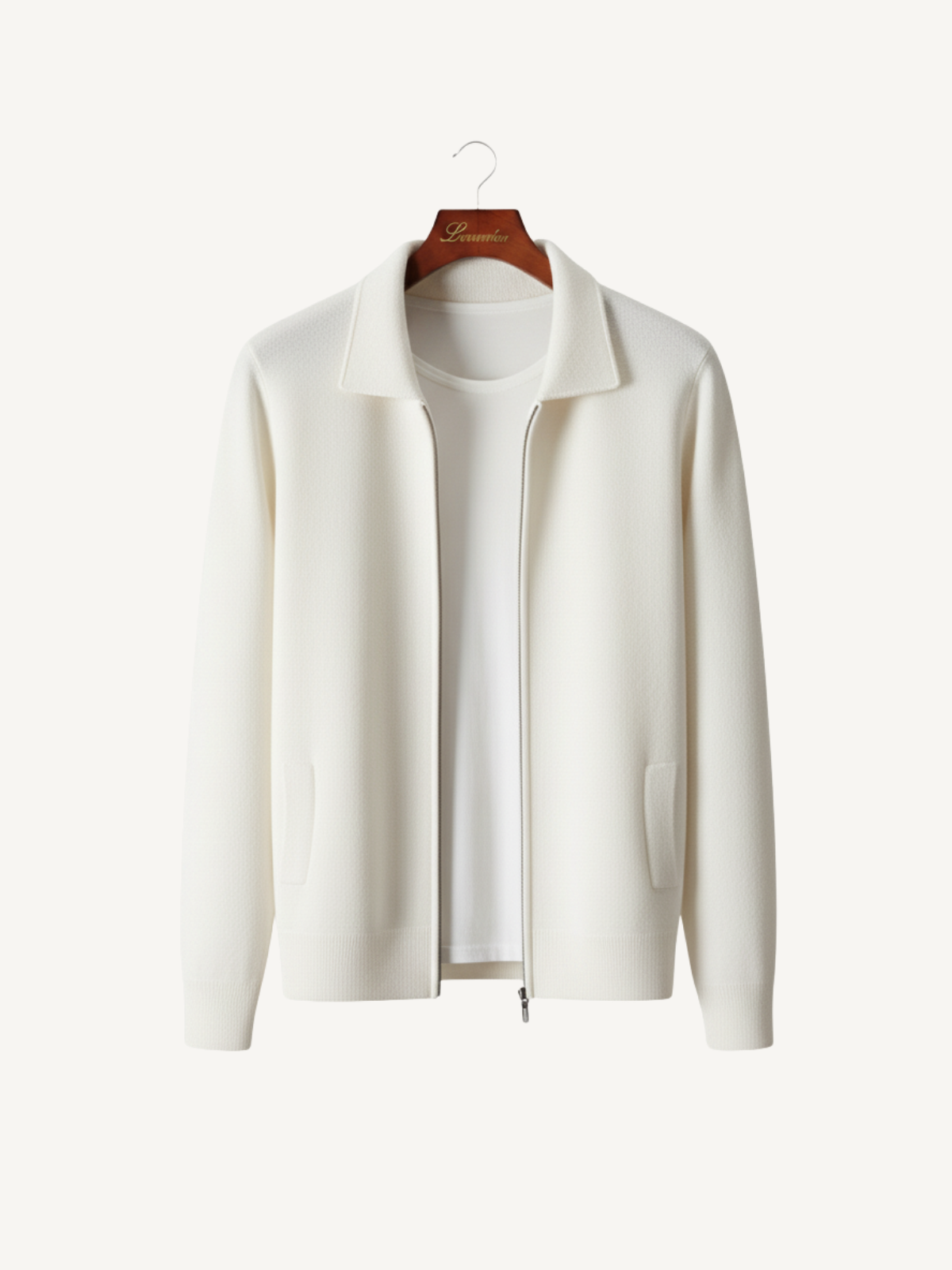 Woll Strickjacke mit Reißverschluss