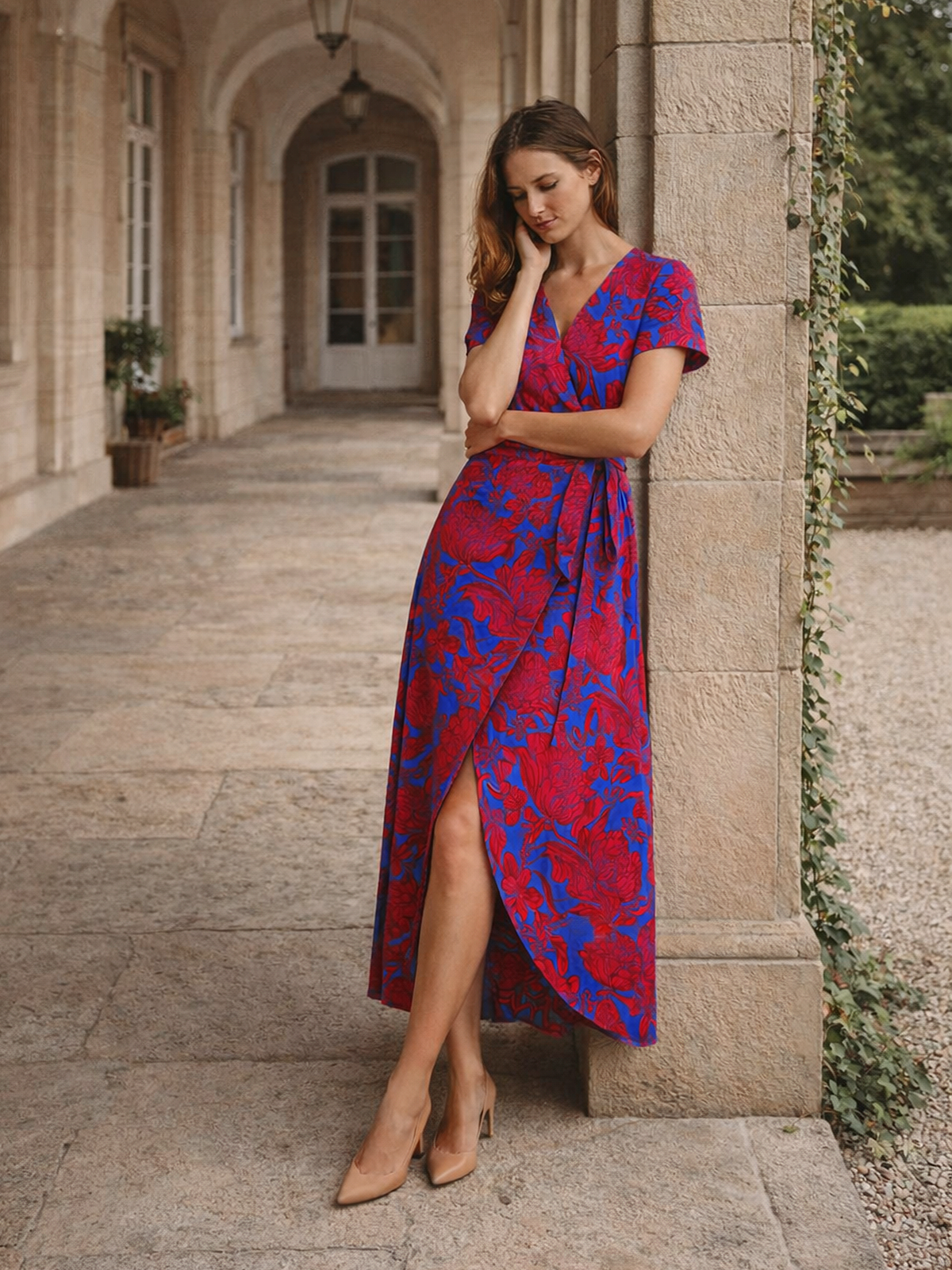 Wickelkleid mit Floralem Muster