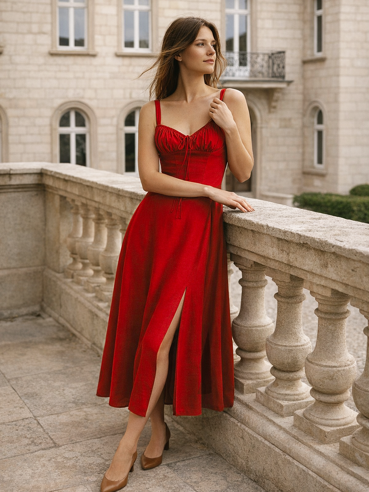 Midikleid mit Taillierter Passform