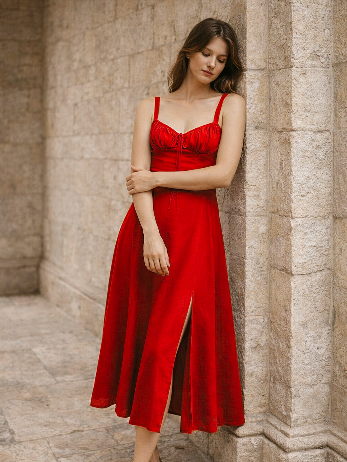 Midikleid mit Taillierter Passform