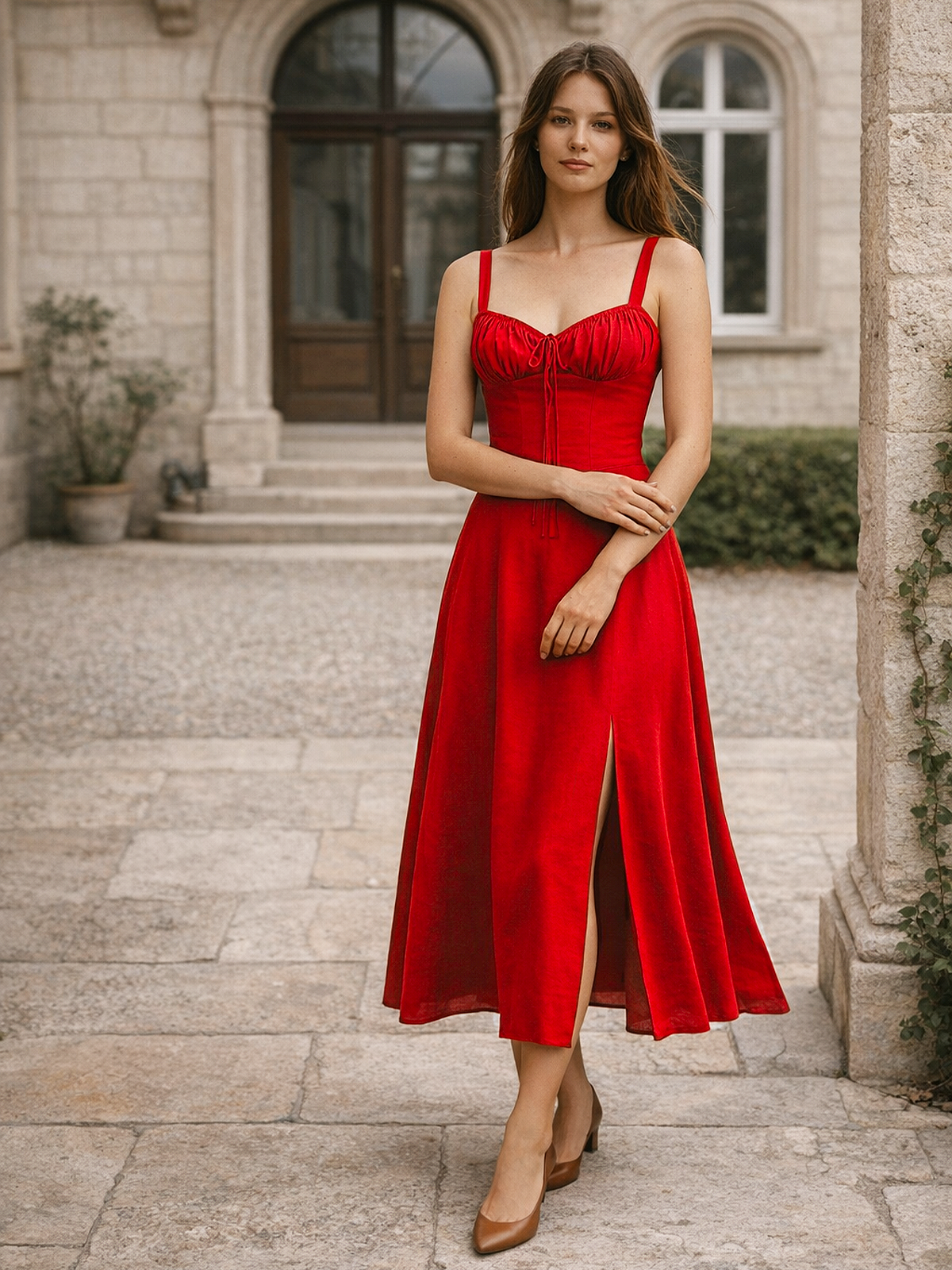 Midikleid mit Taillierter Passform