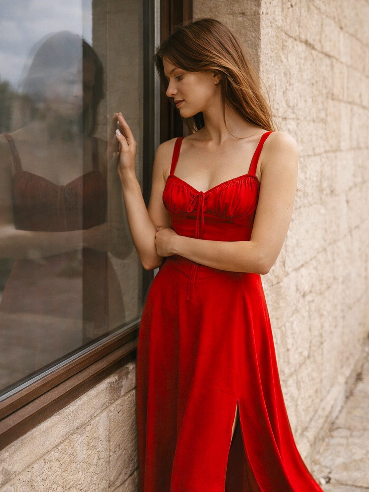 Midikleid mit Taillierter Passform