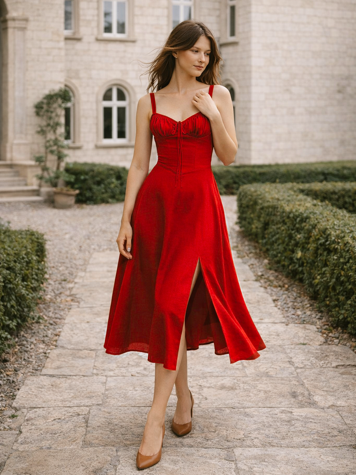 Midikleid mit Taillierter Passform