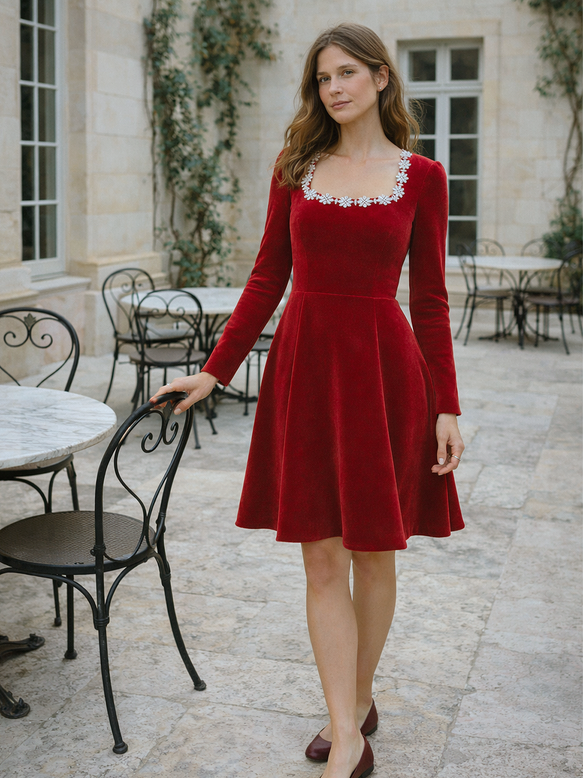 Cocktailkleid Quadratausschnitt