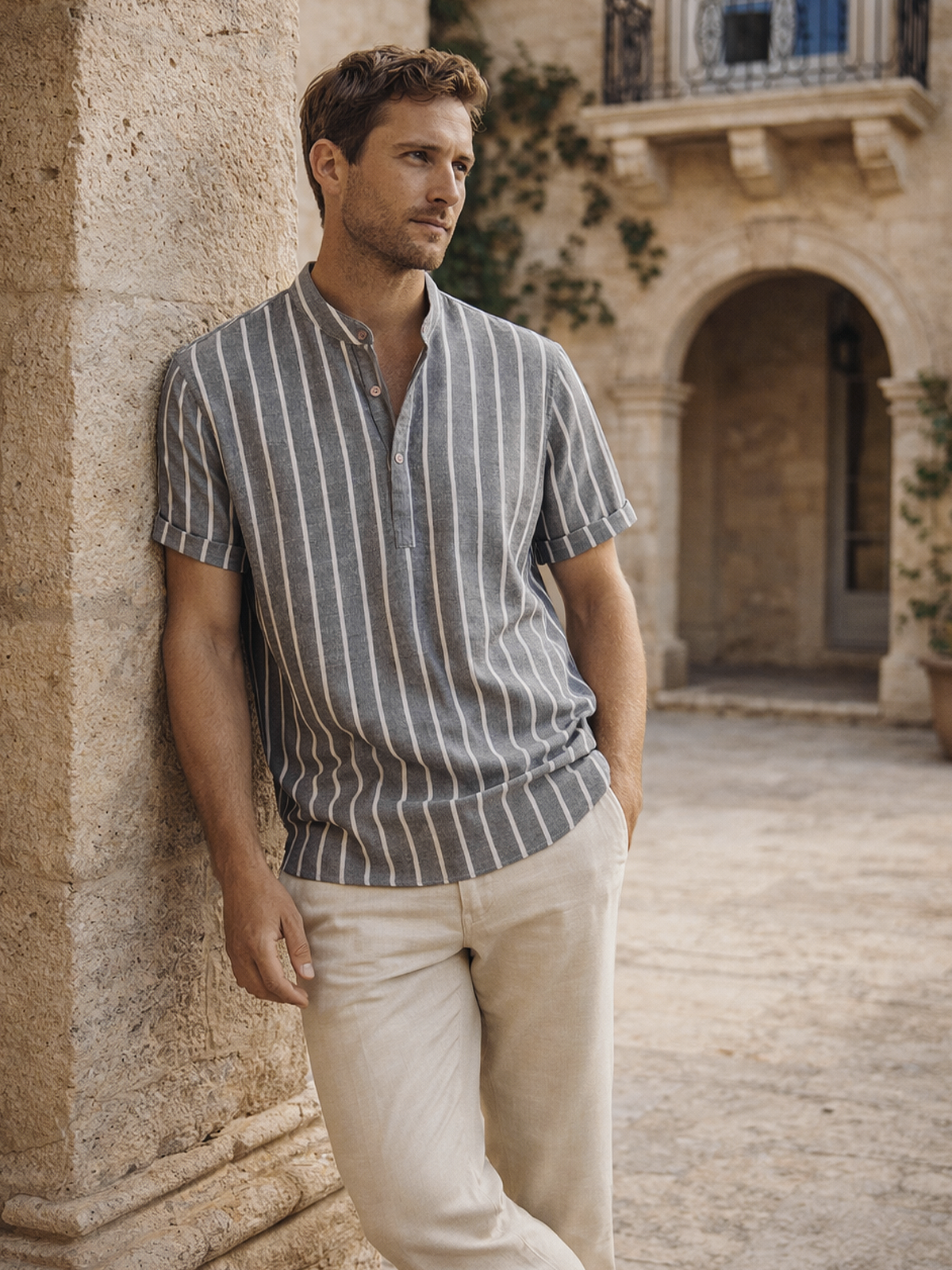 Poloshirt Stehkragen Kurzarm