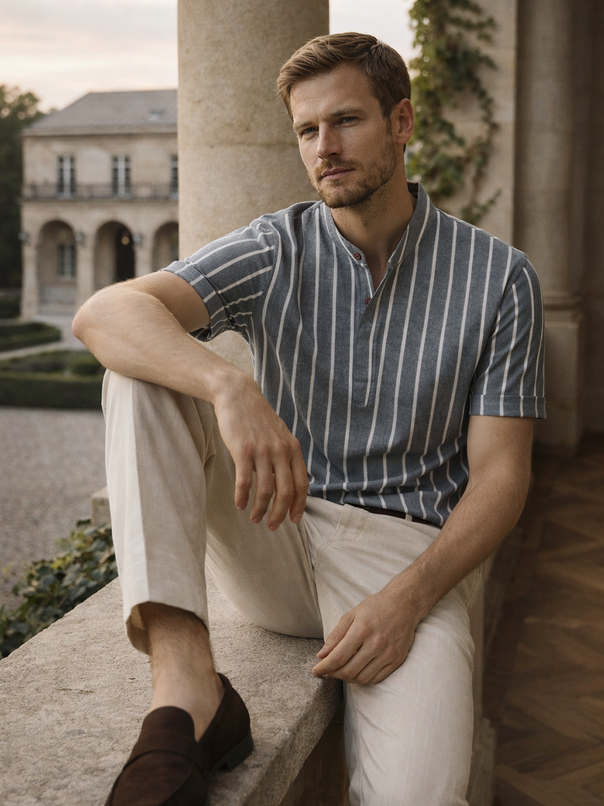 Poloshirt Stehkragen Kurzarm