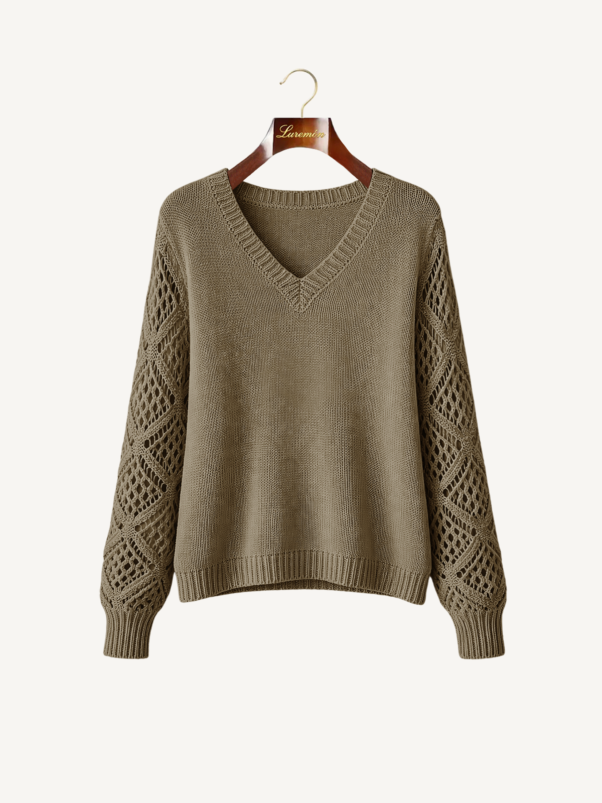 V-Ausschnitt Feinstruktur Pullover