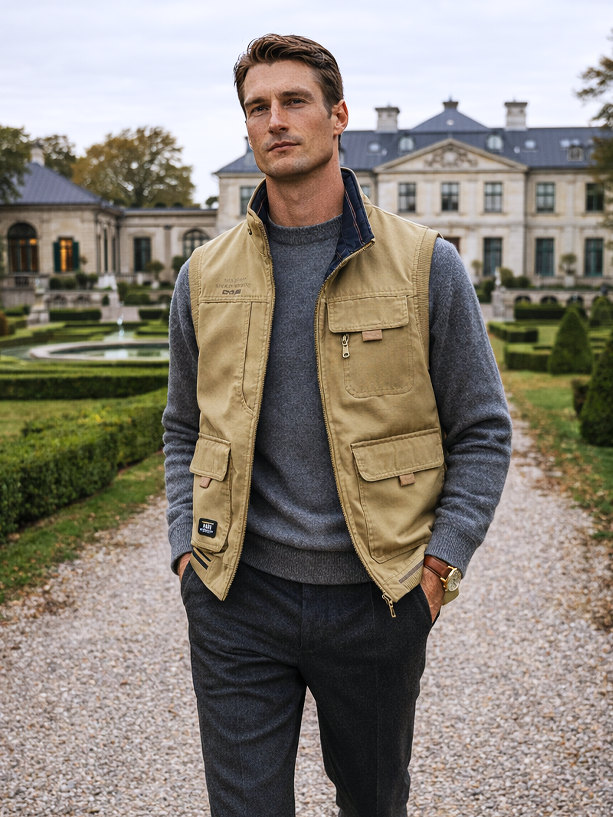 Freizeit Weste Stehkragen