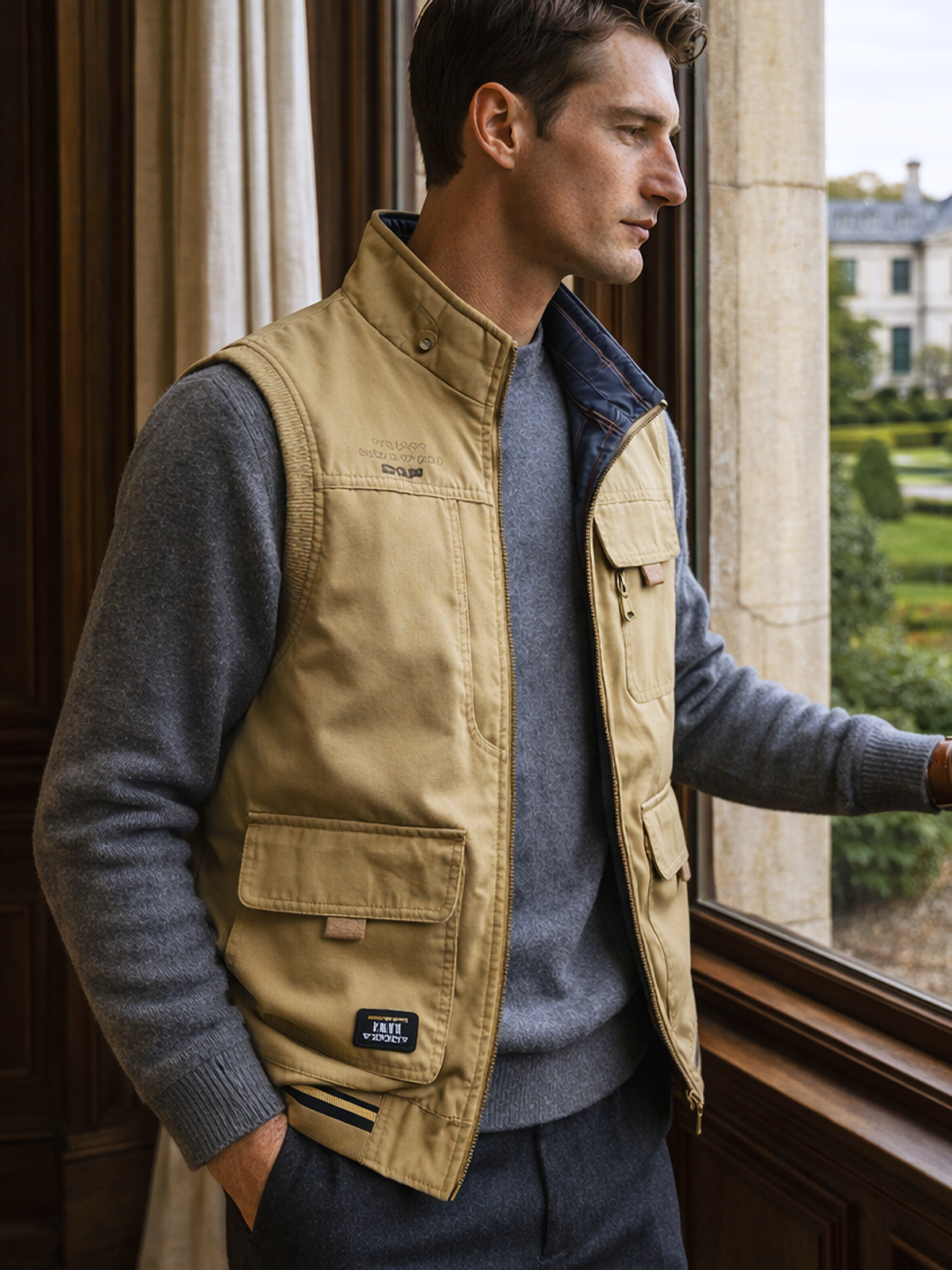 Freizeit Weste Stehkragen