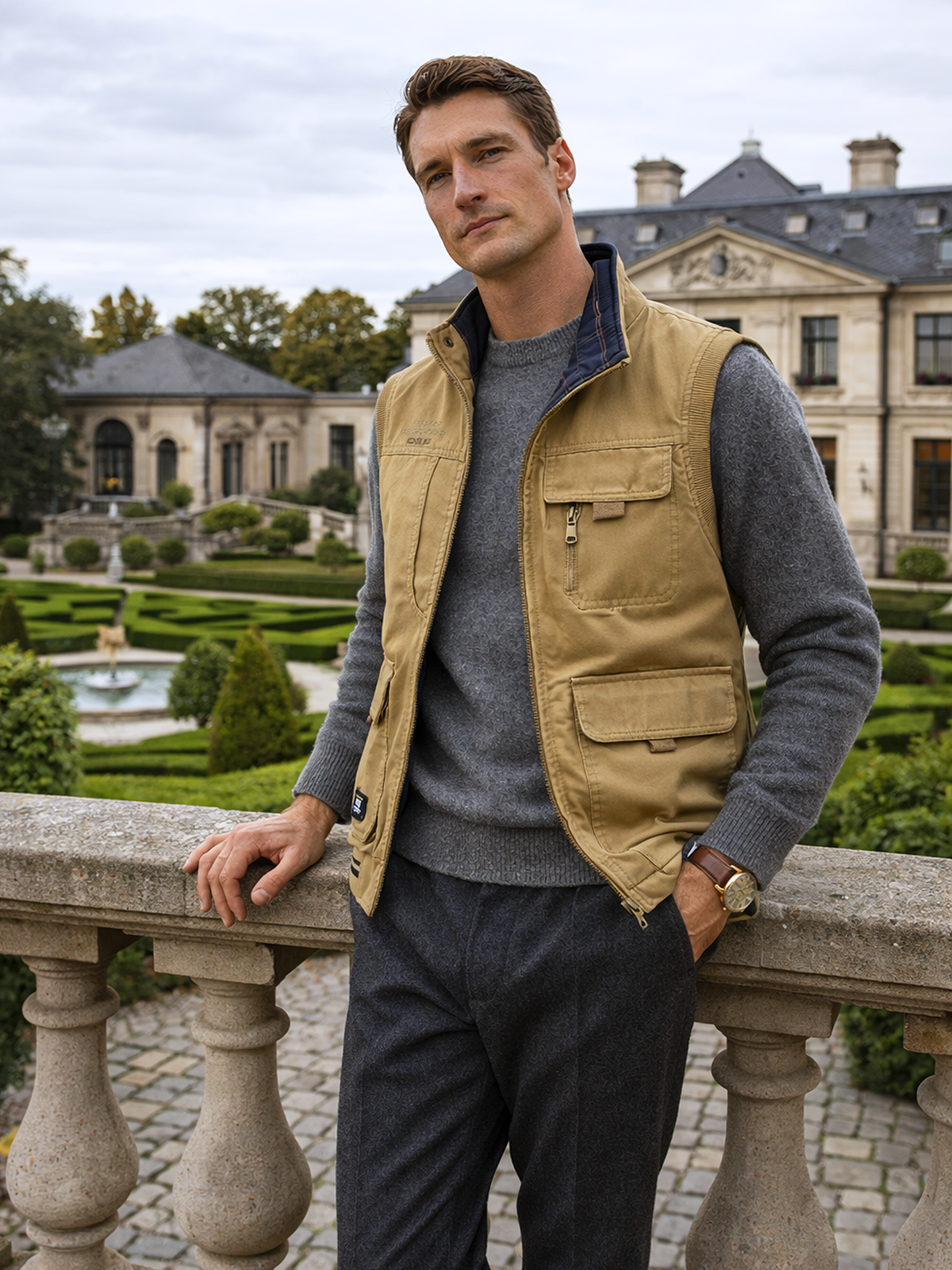 Freizeit Weste Stehkragen