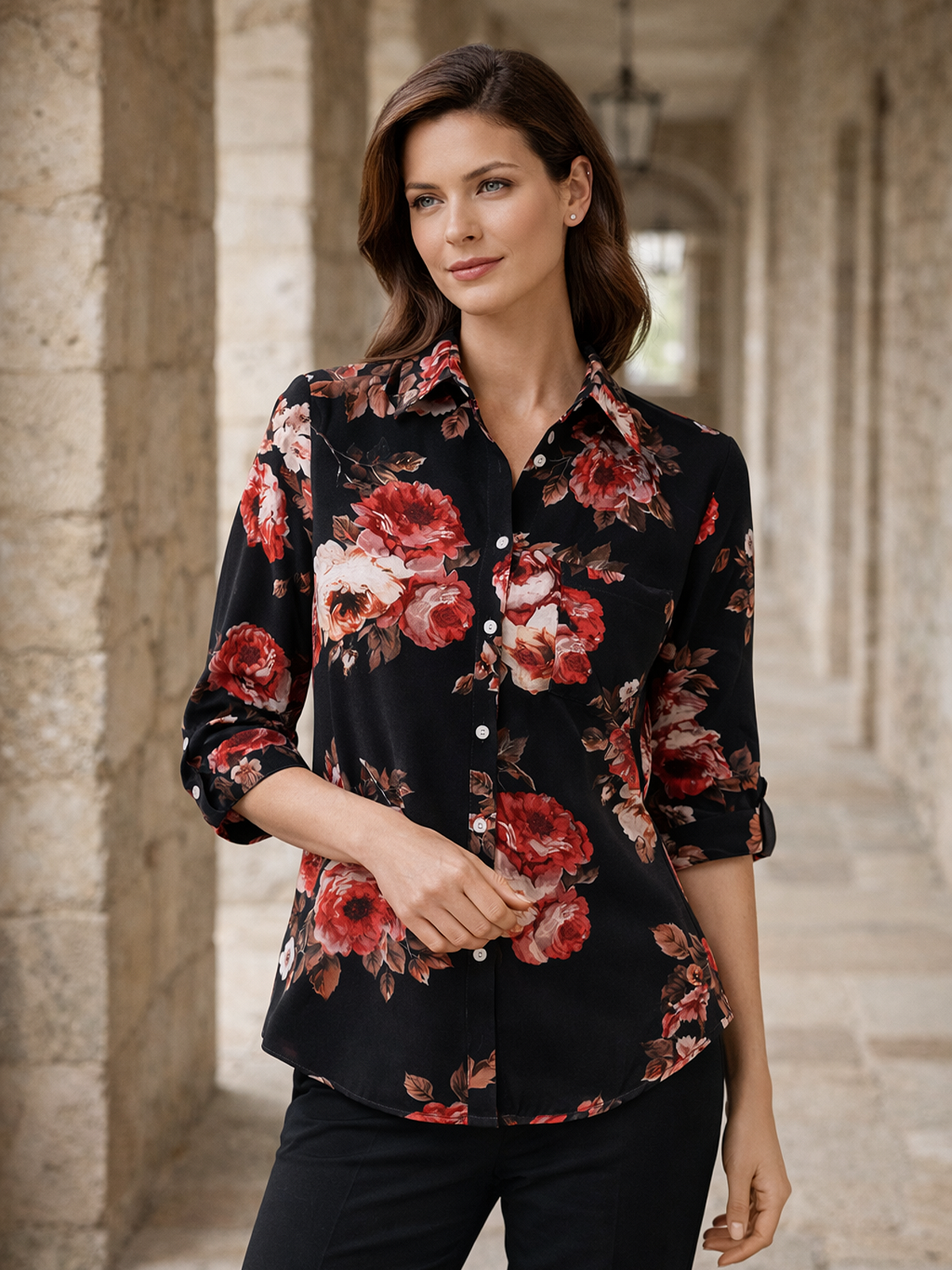 Geometrische Print Bluse