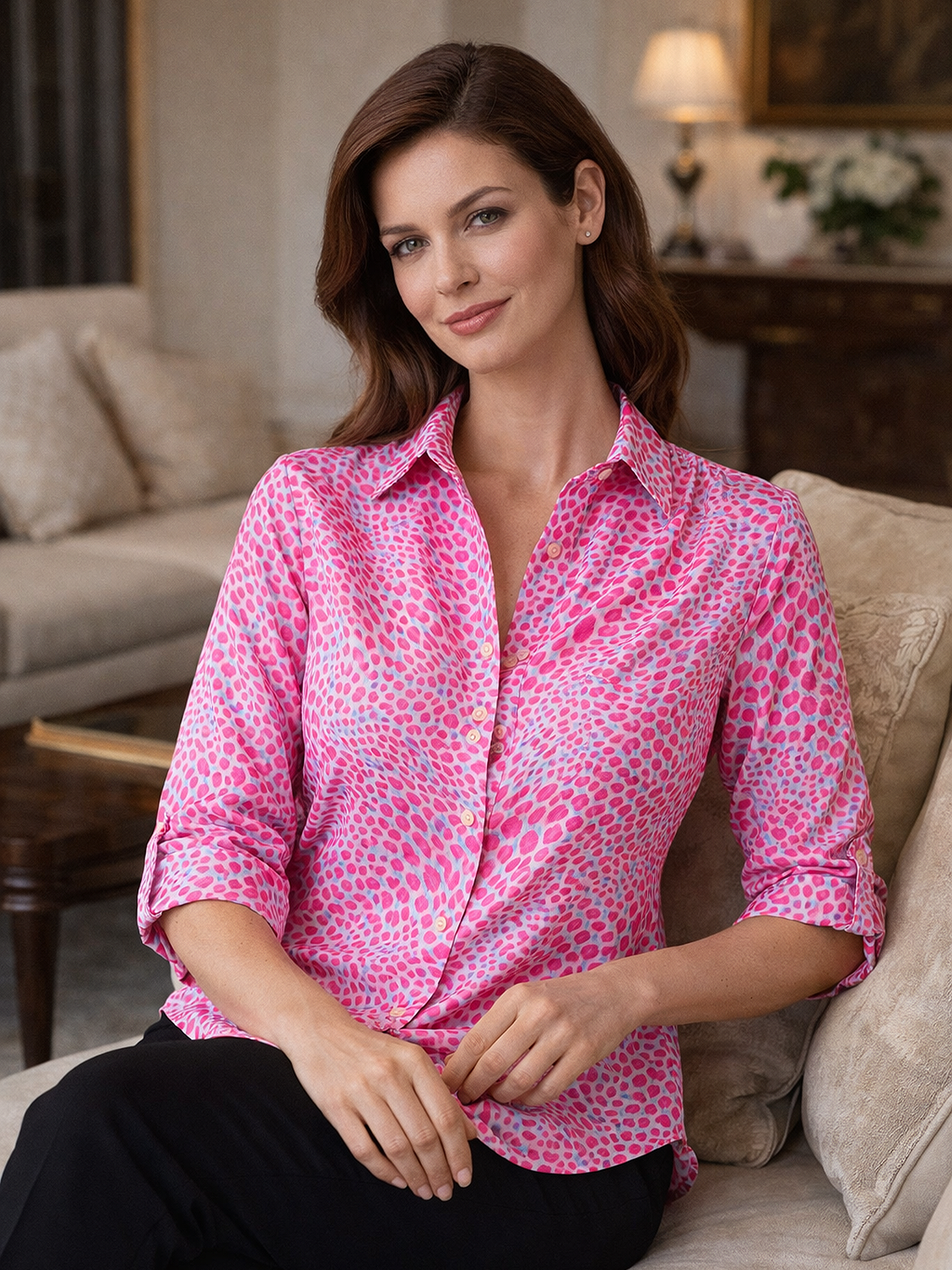 Geometrische Print Bluse