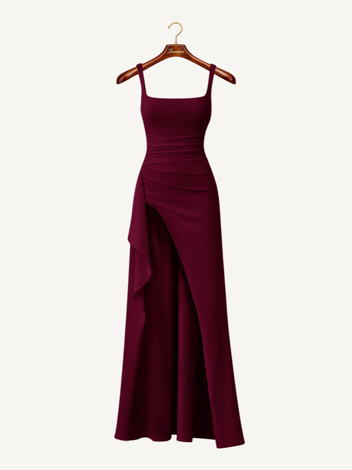 Spaghettiträger Schlitz Maxikleid
