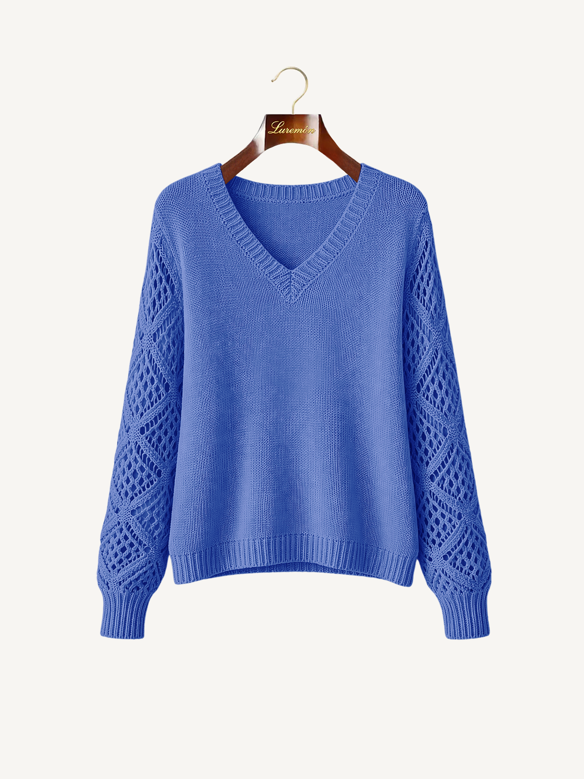 V-Ausschnitt Feinstruktur Pullover