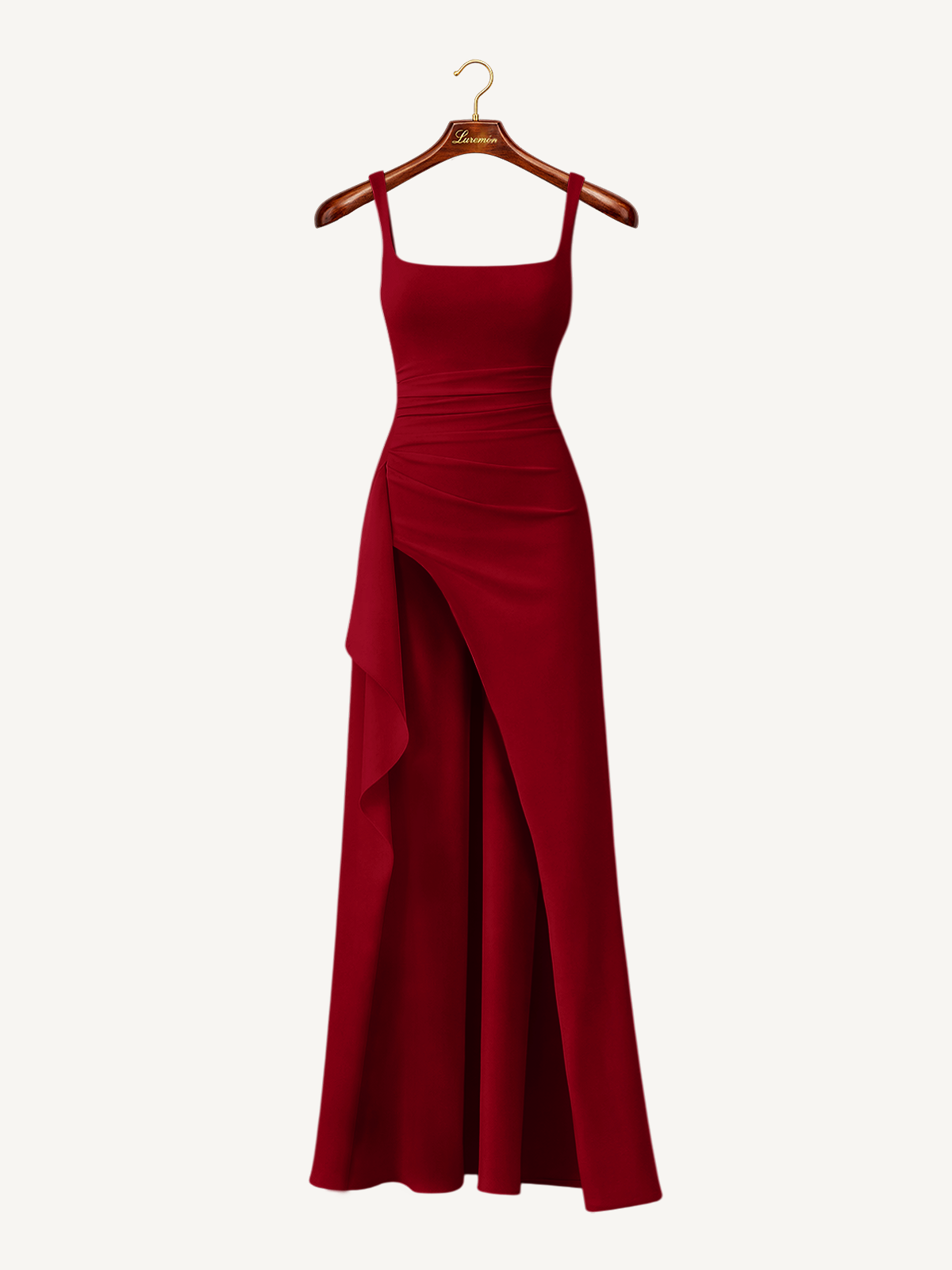 Spaghettiträger Schlitz Maxikleid