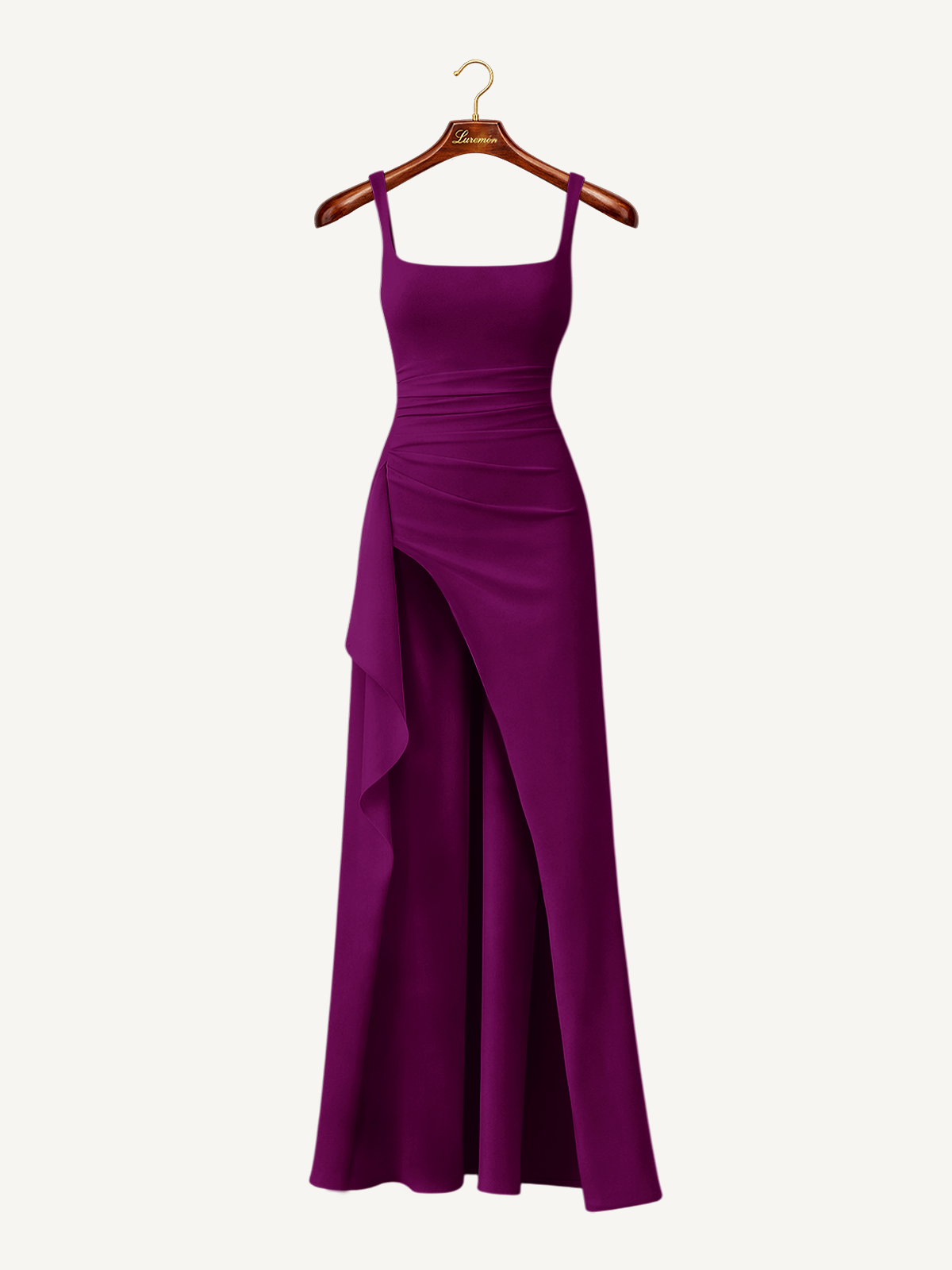 Spaghettiträger Schlitz Maxikleid