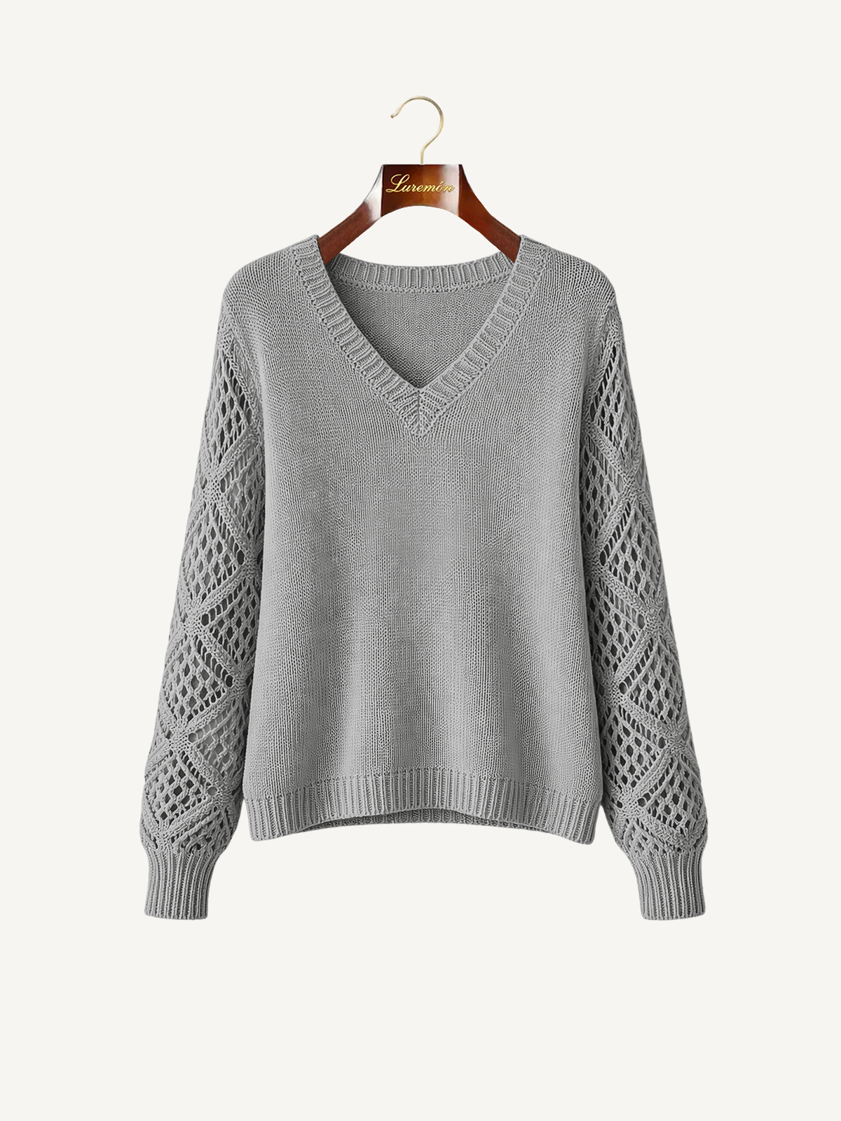 V-Ausschnitt Feinstruktur Pullover