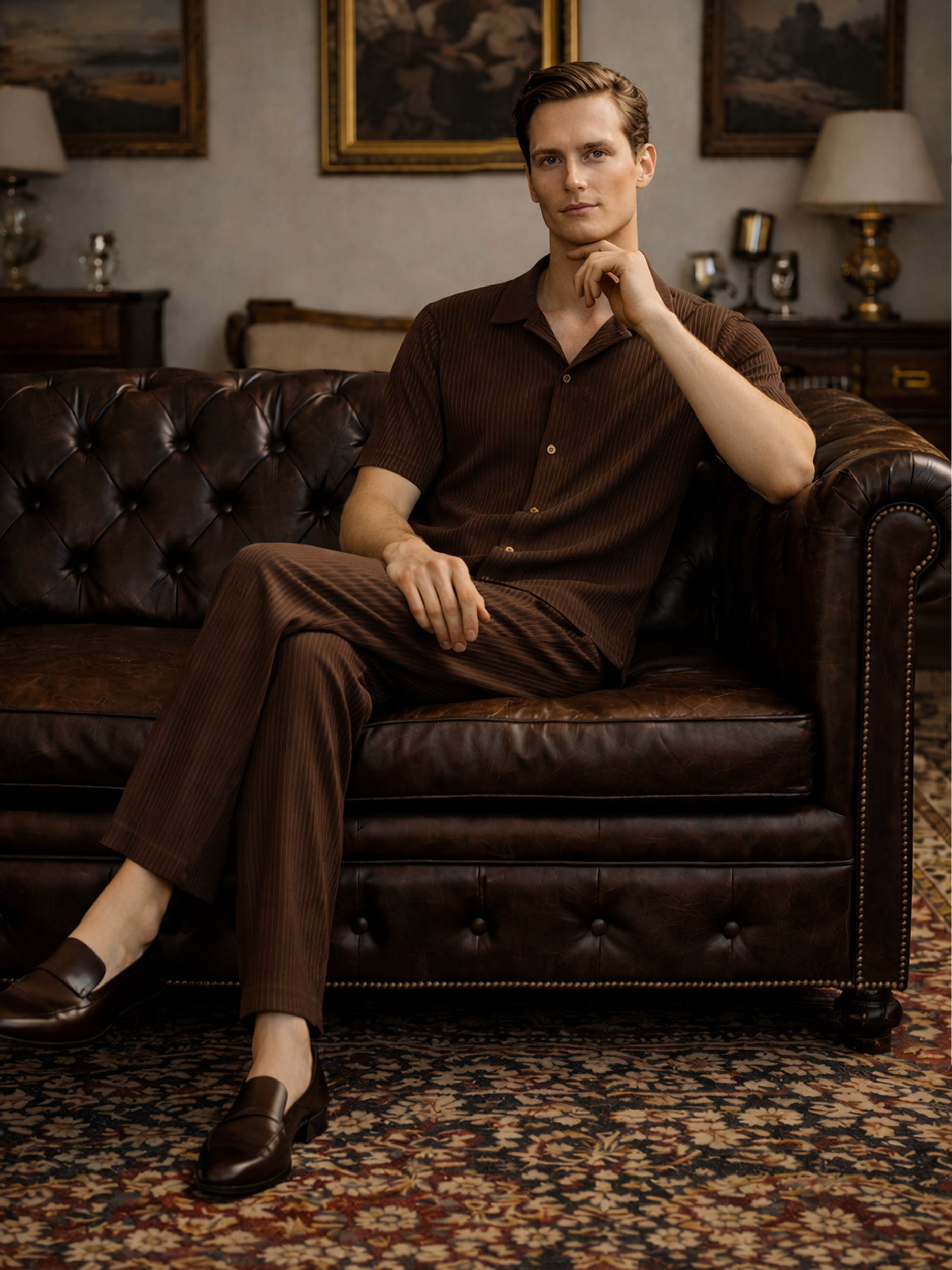 Plissiertes Herbst Zweiteiliges Set