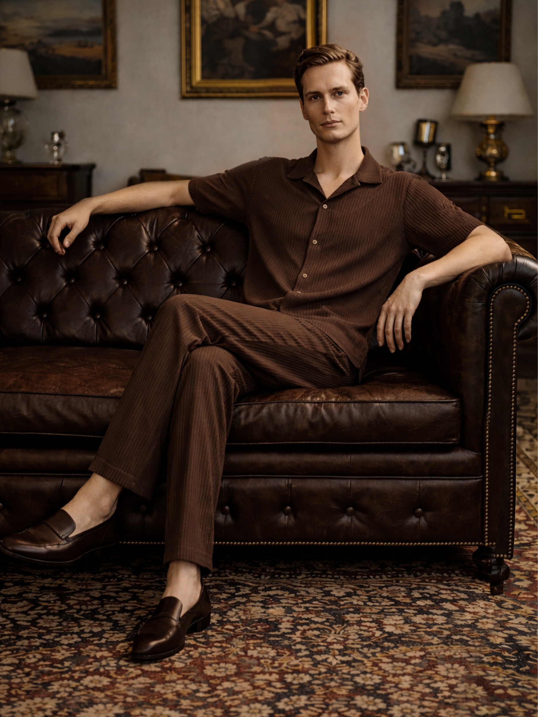 Plissiertes Herbst Zweiteiliges Set