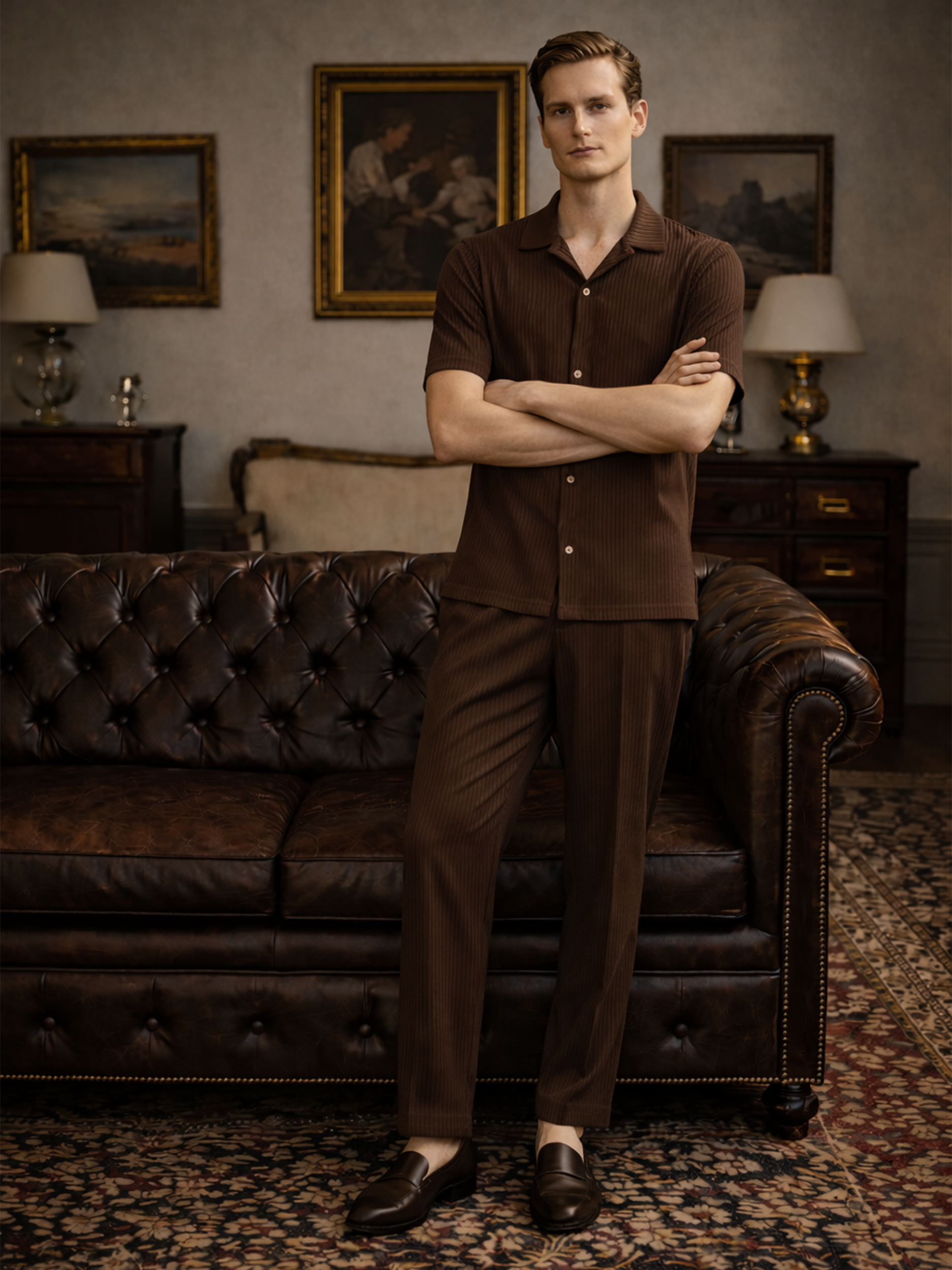 Plissiertes Herbst Zweiteiliges Set