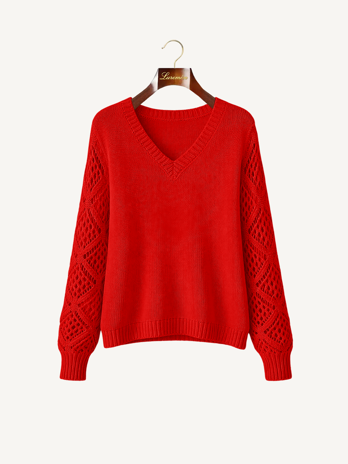 V-Ausschnitt Feinstruktur Pullover