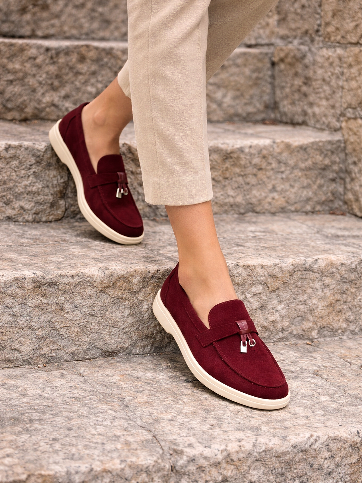 Damen Wildleder Loafer