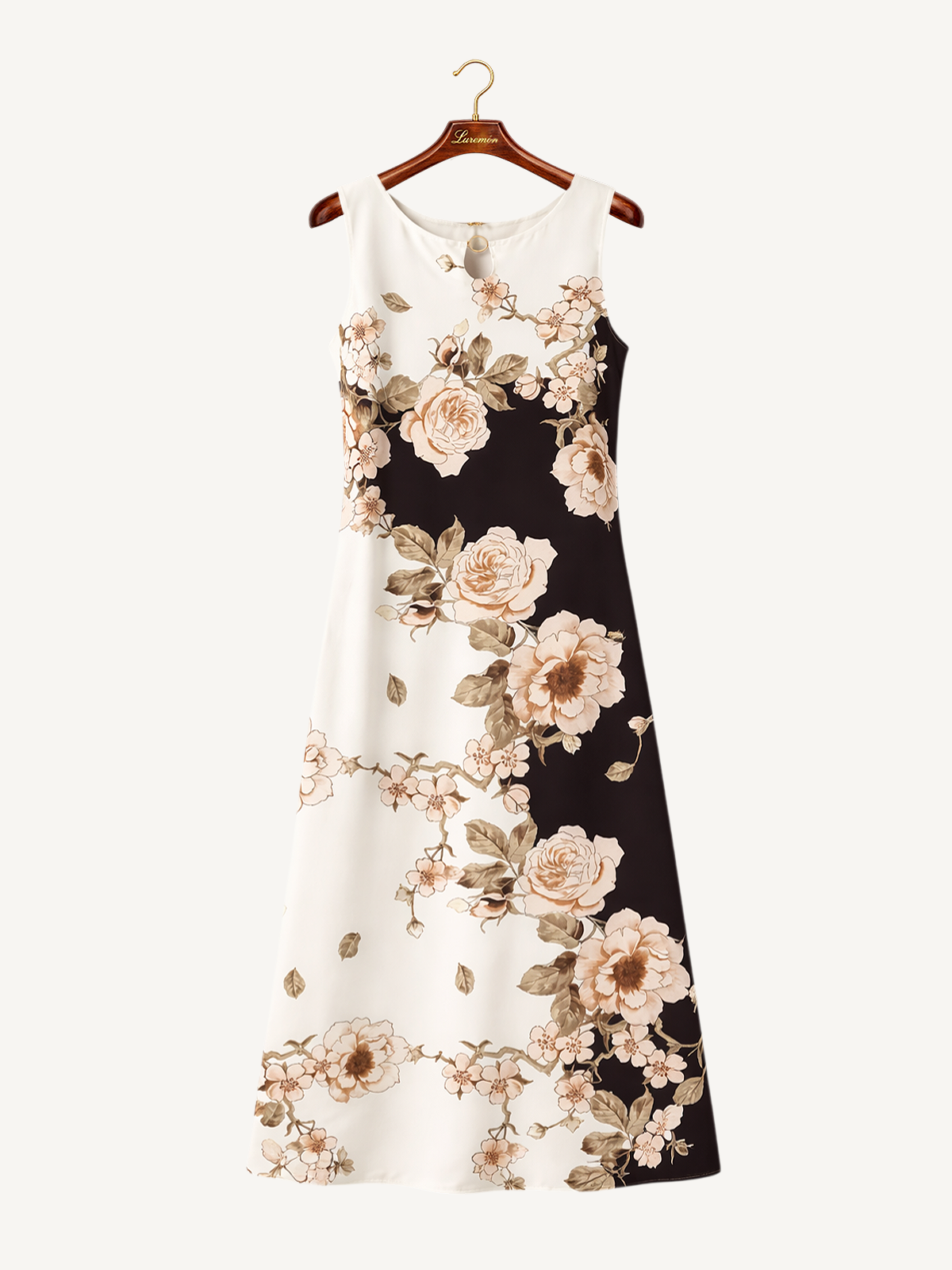 Florales Muster Midi Kleid