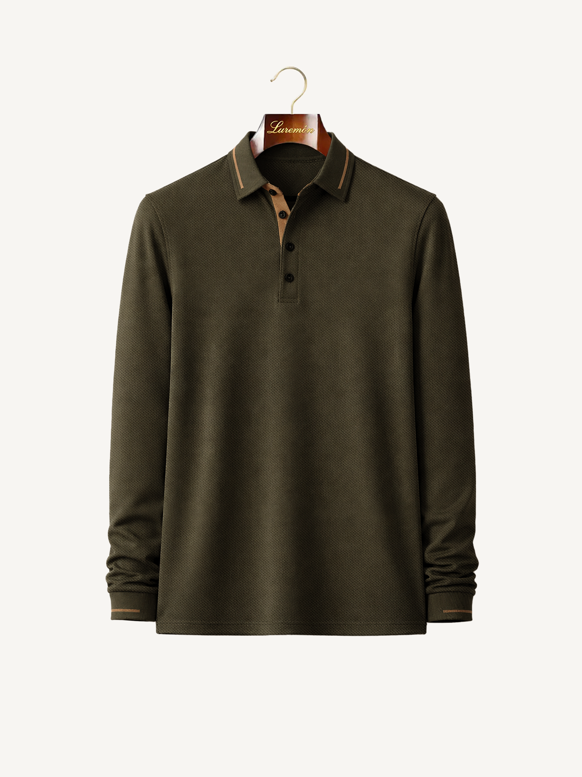 Modernes Langarm Poloshirt