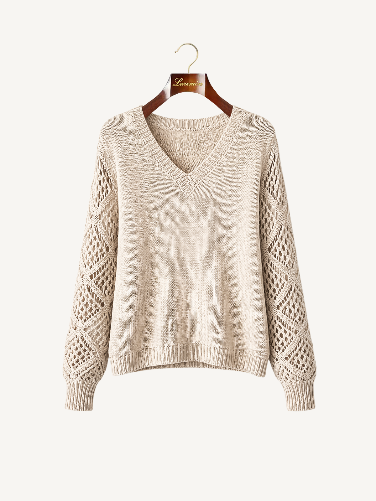 V-Ausschnitt Feinstruktur Pullover