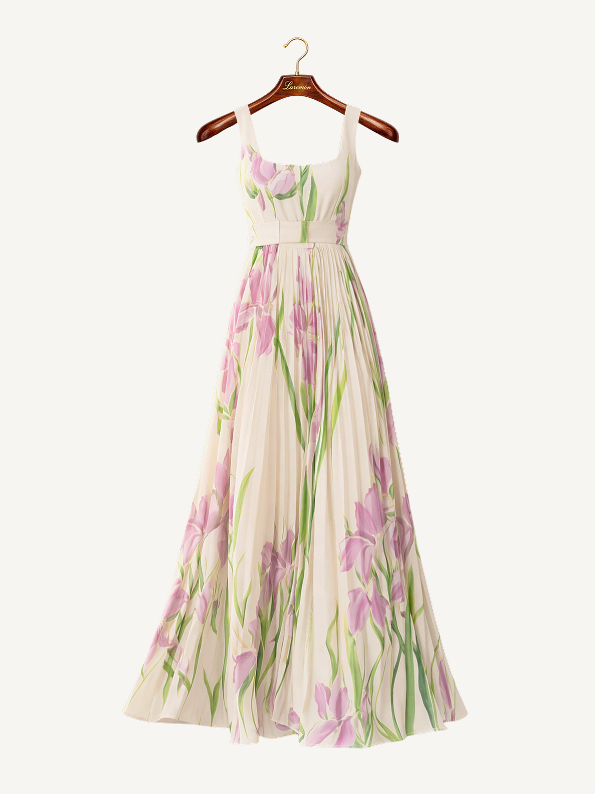 Florales Plissee Maxikleid