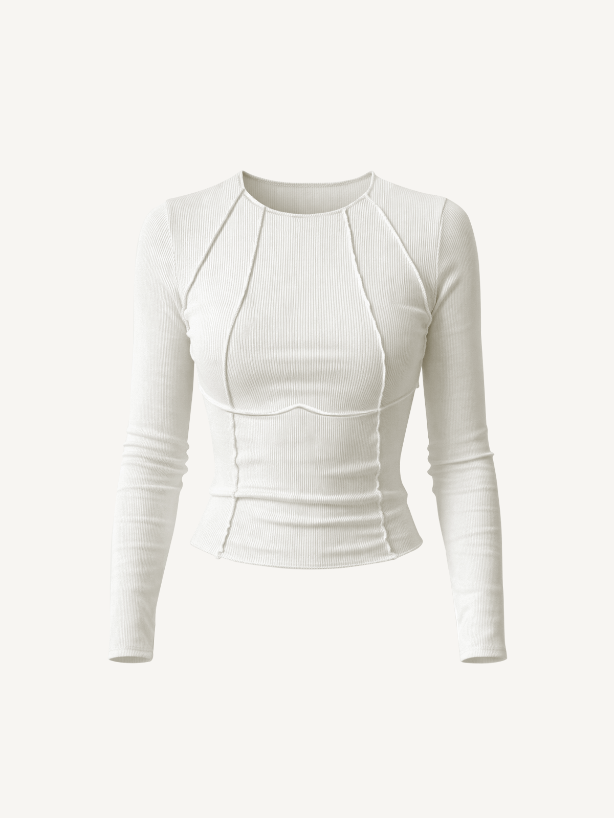 Langarm Top mit Paspelierung