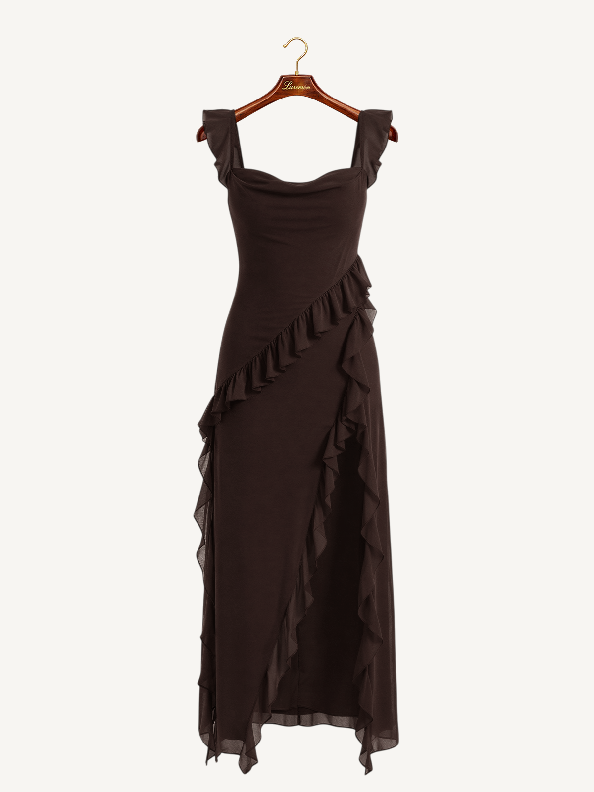 Maxikleid mit Rüschen Schnitt
