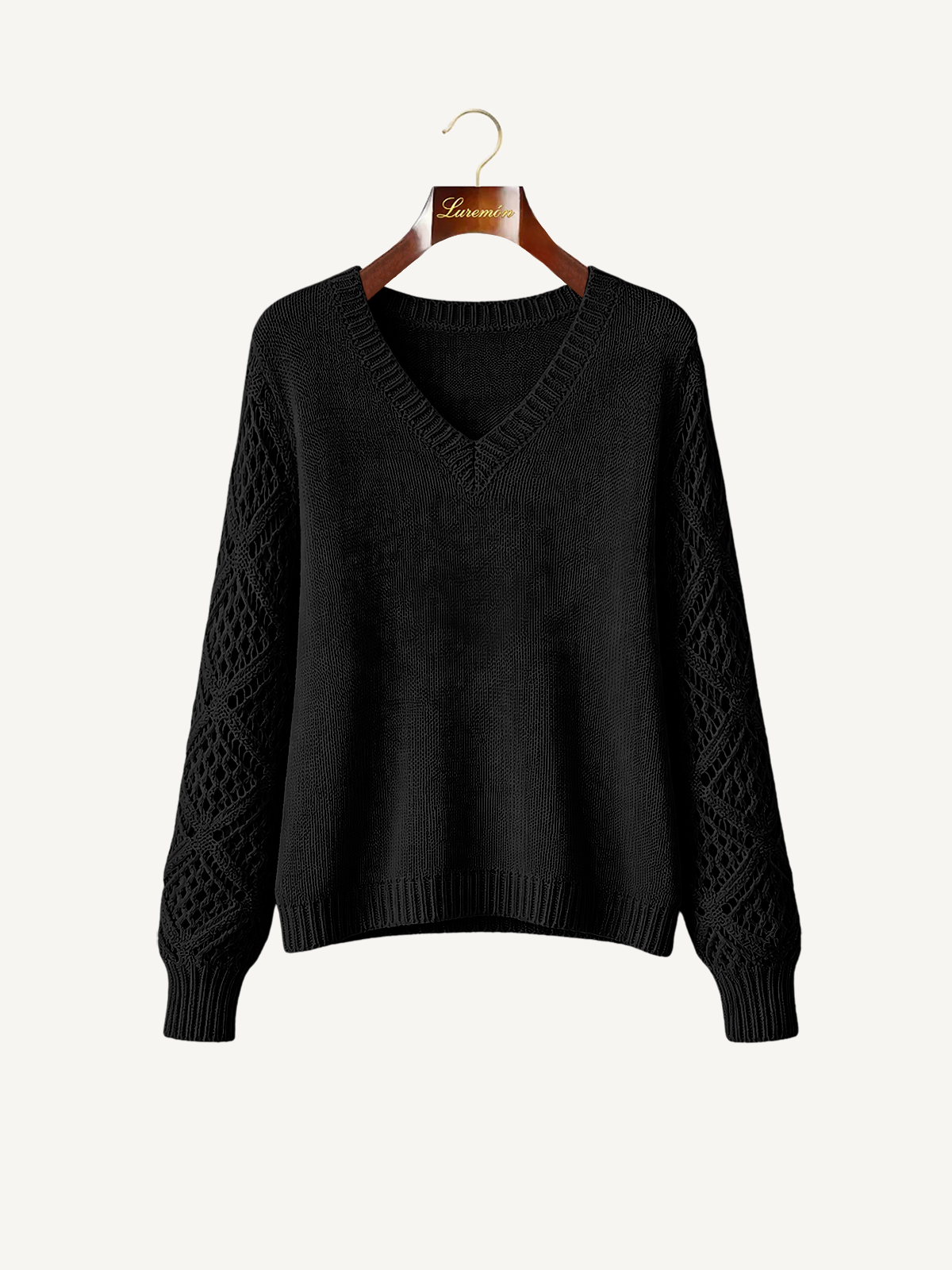 V-Ausschnitt Feinstruktur Pullover