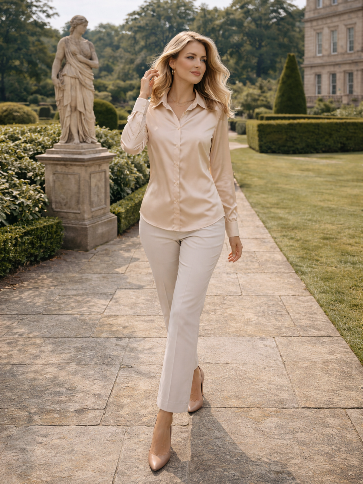 Satin Bluse im zeitlosen Chic Look