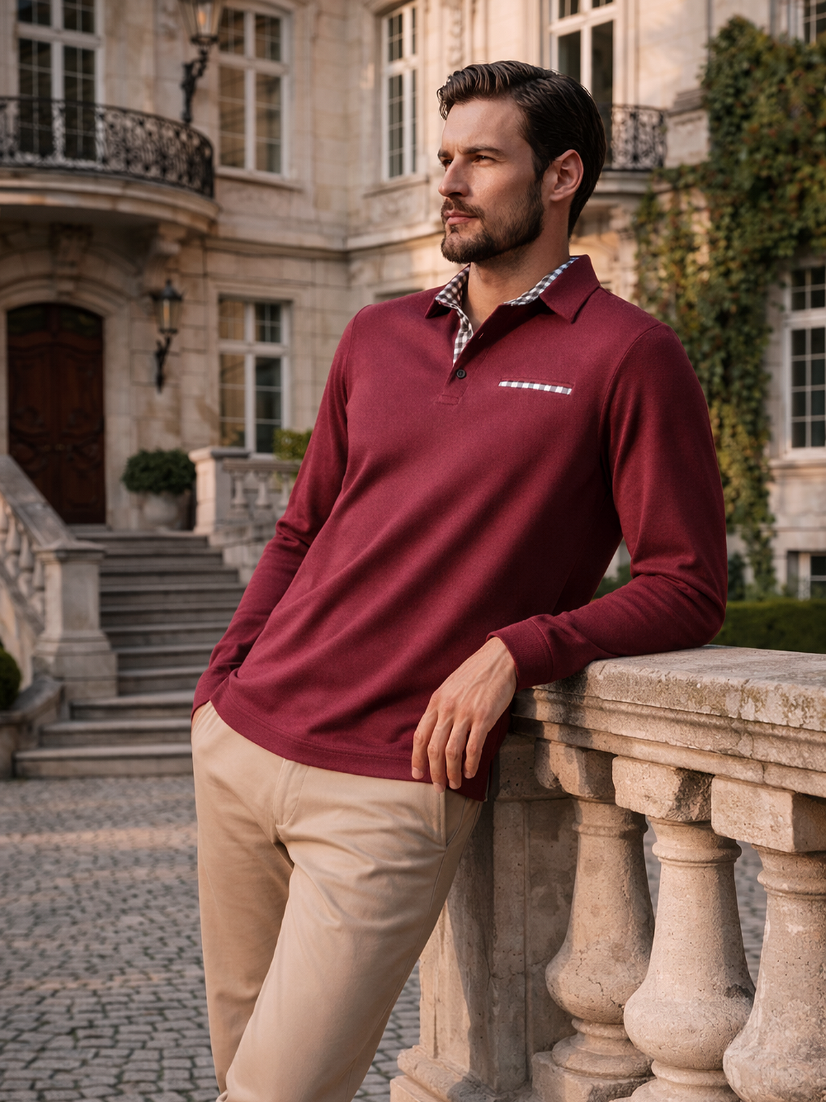 Poloshirt Langarm mit Kragen